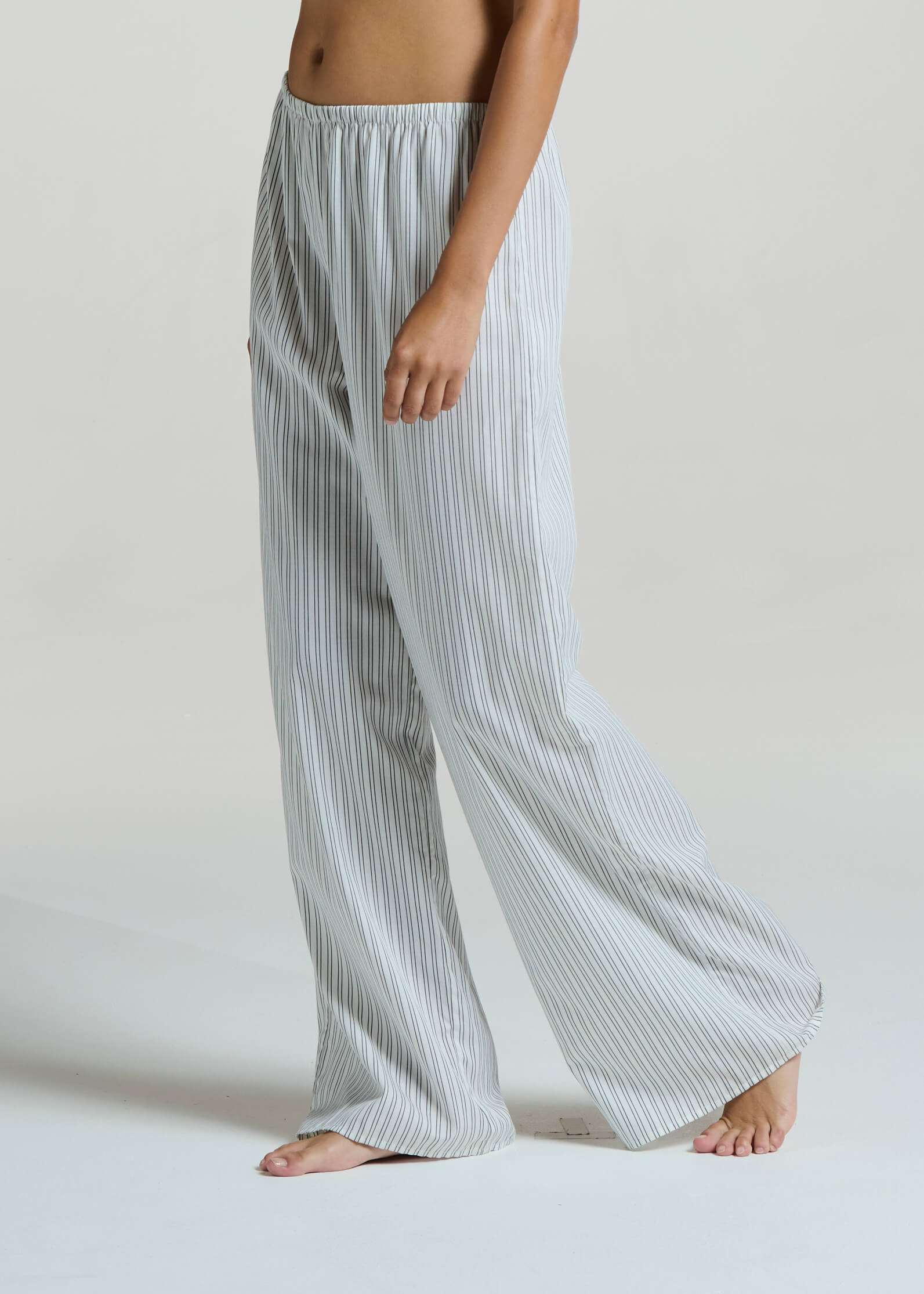 Austin Trouser White Charcoal Stripe Cotton Viscose