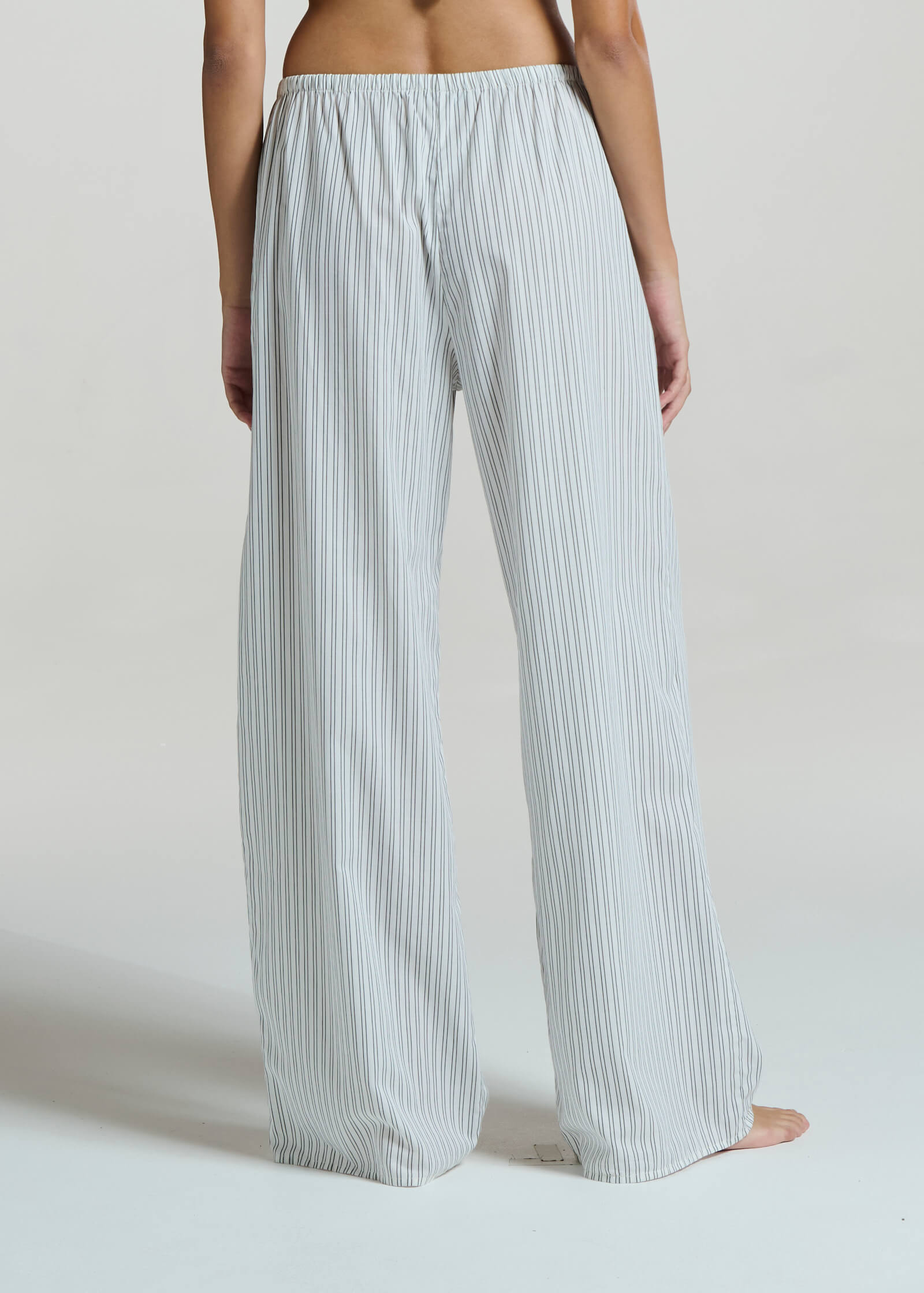 Austin Trouser White Charcoal Stripe Cotton Viscose