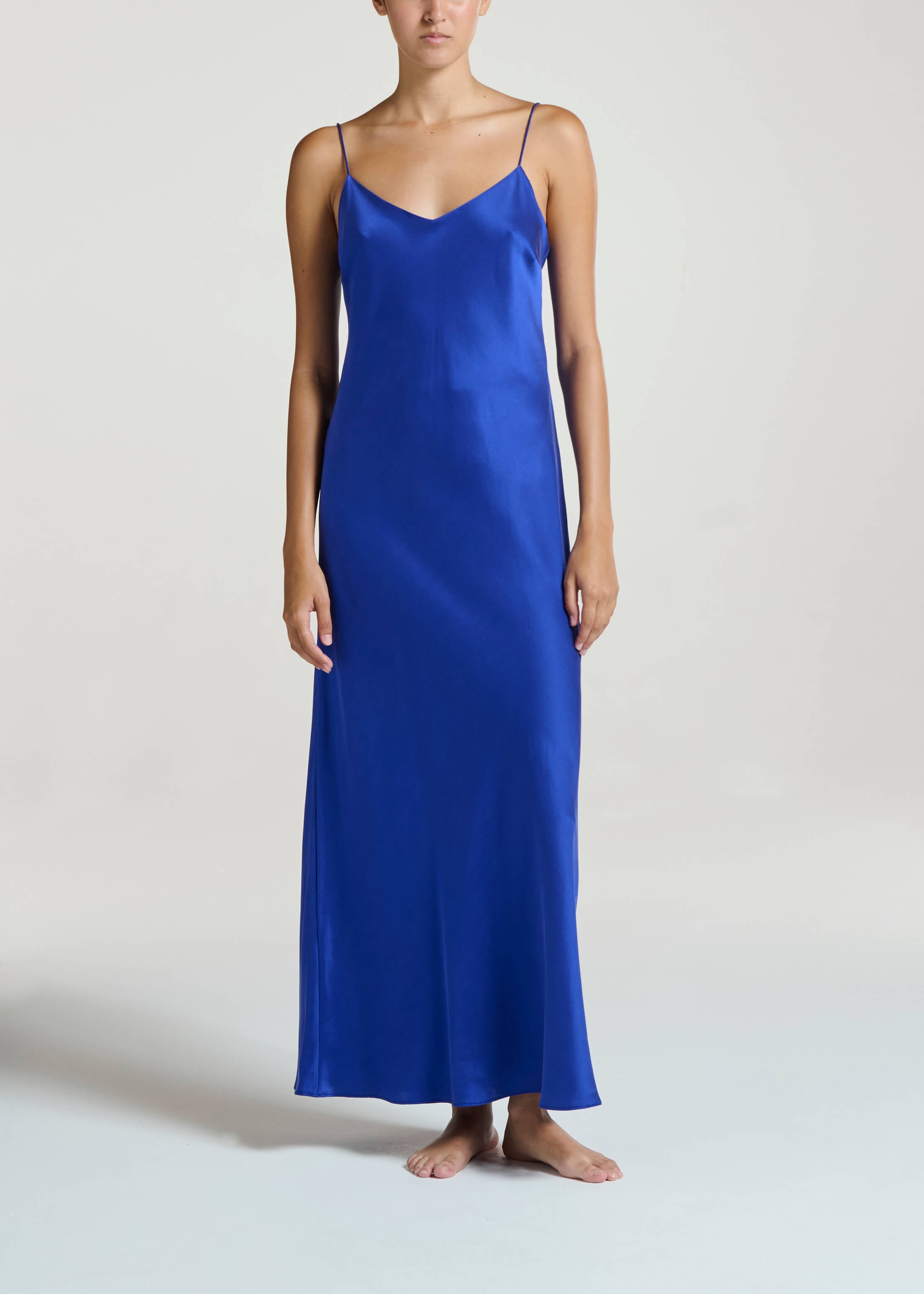 Lyon Dress Electric Blue Silk Charmeuse