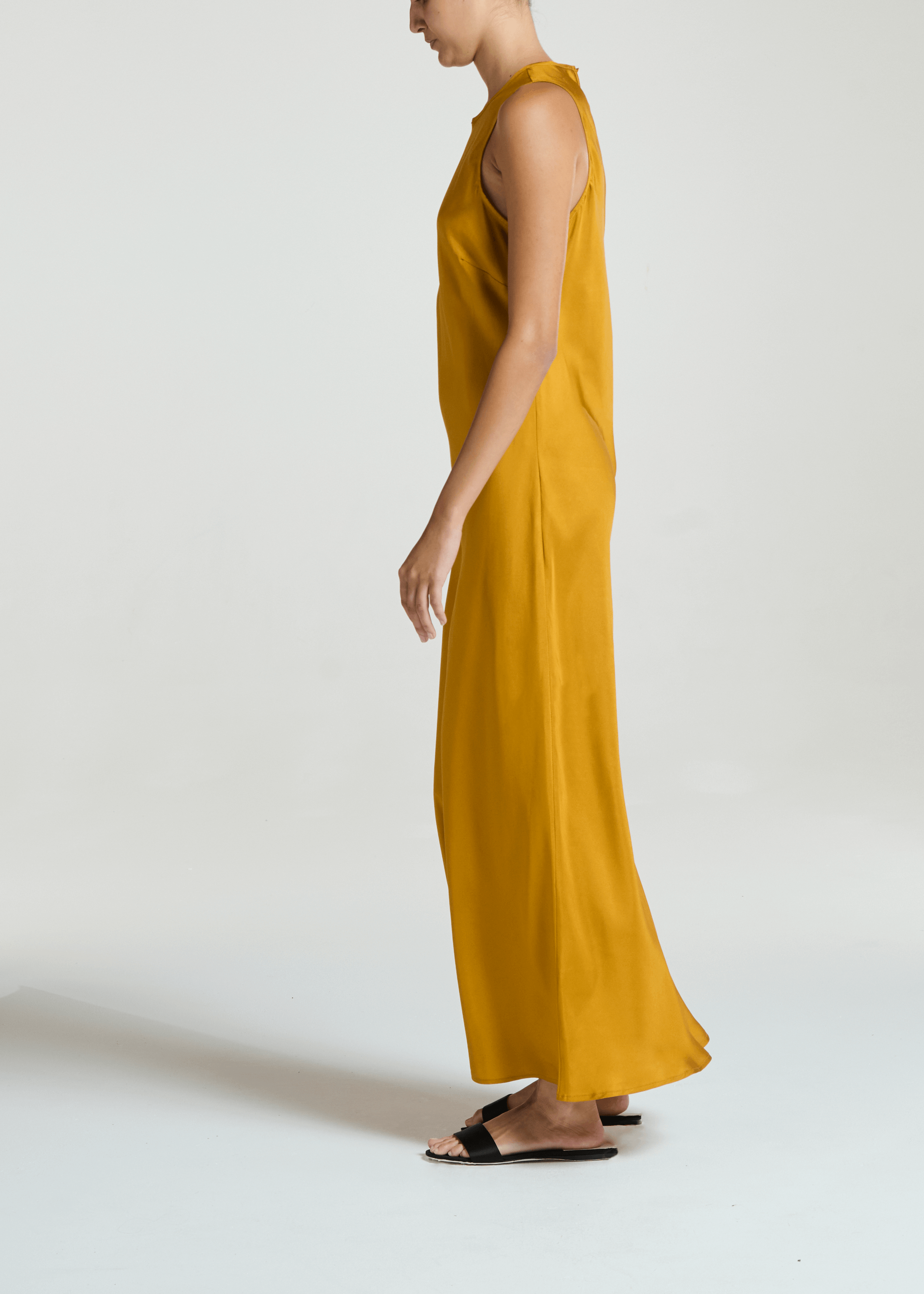 Valencia Dress Ochre Silk Twill