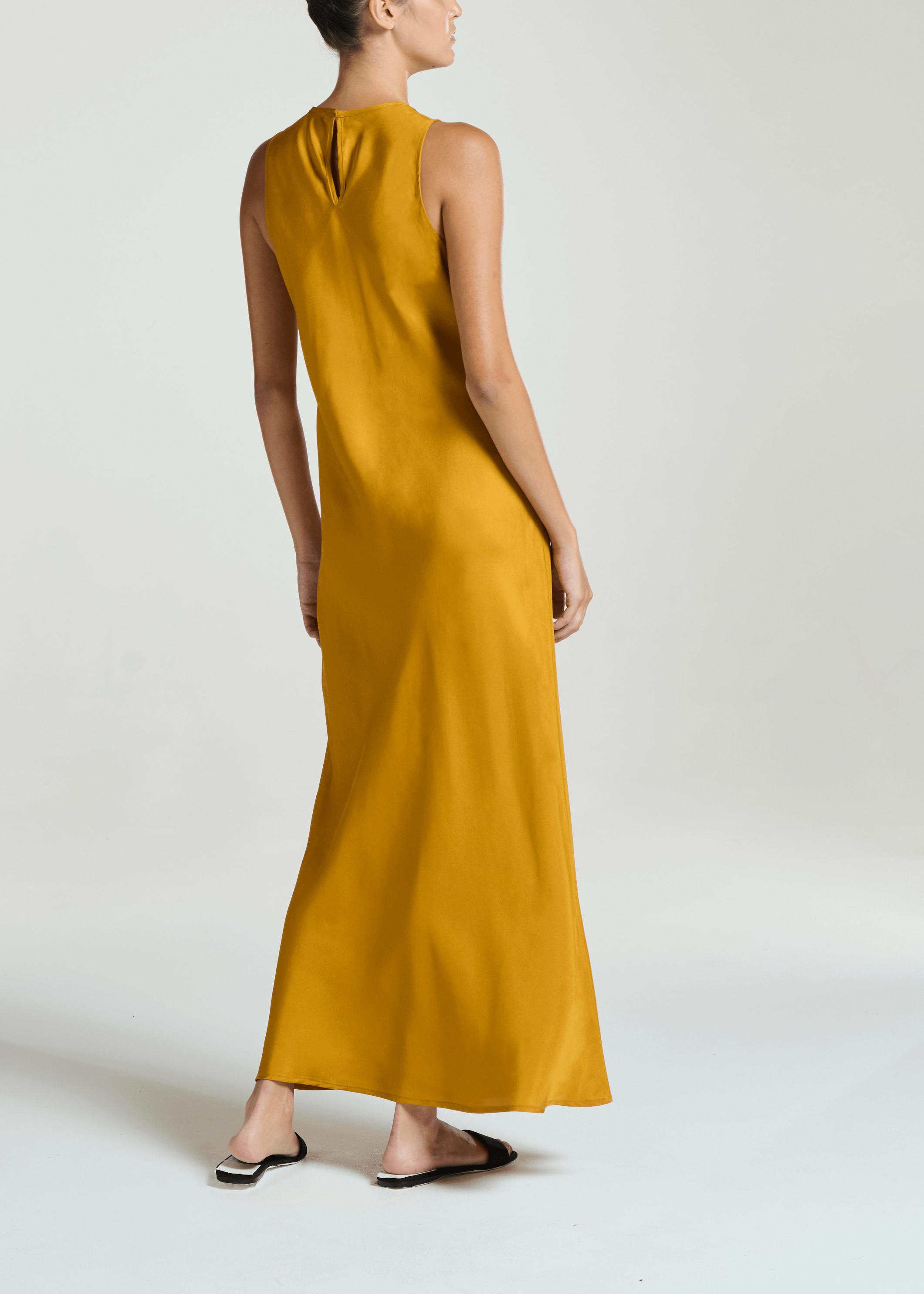 Valencia Dress Ochre Silk Twill