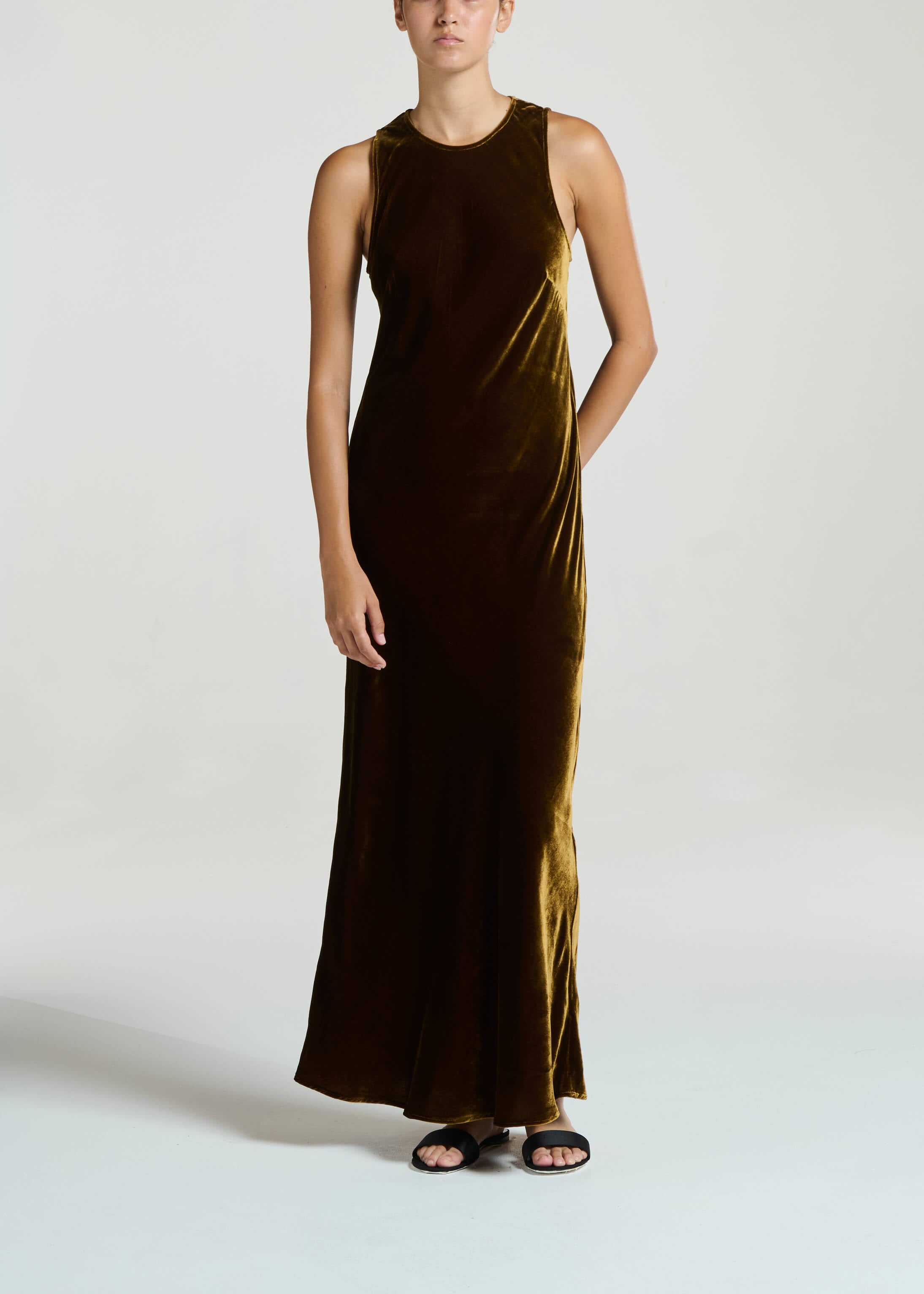 Valencia Dress Brunette Viscose Velvet