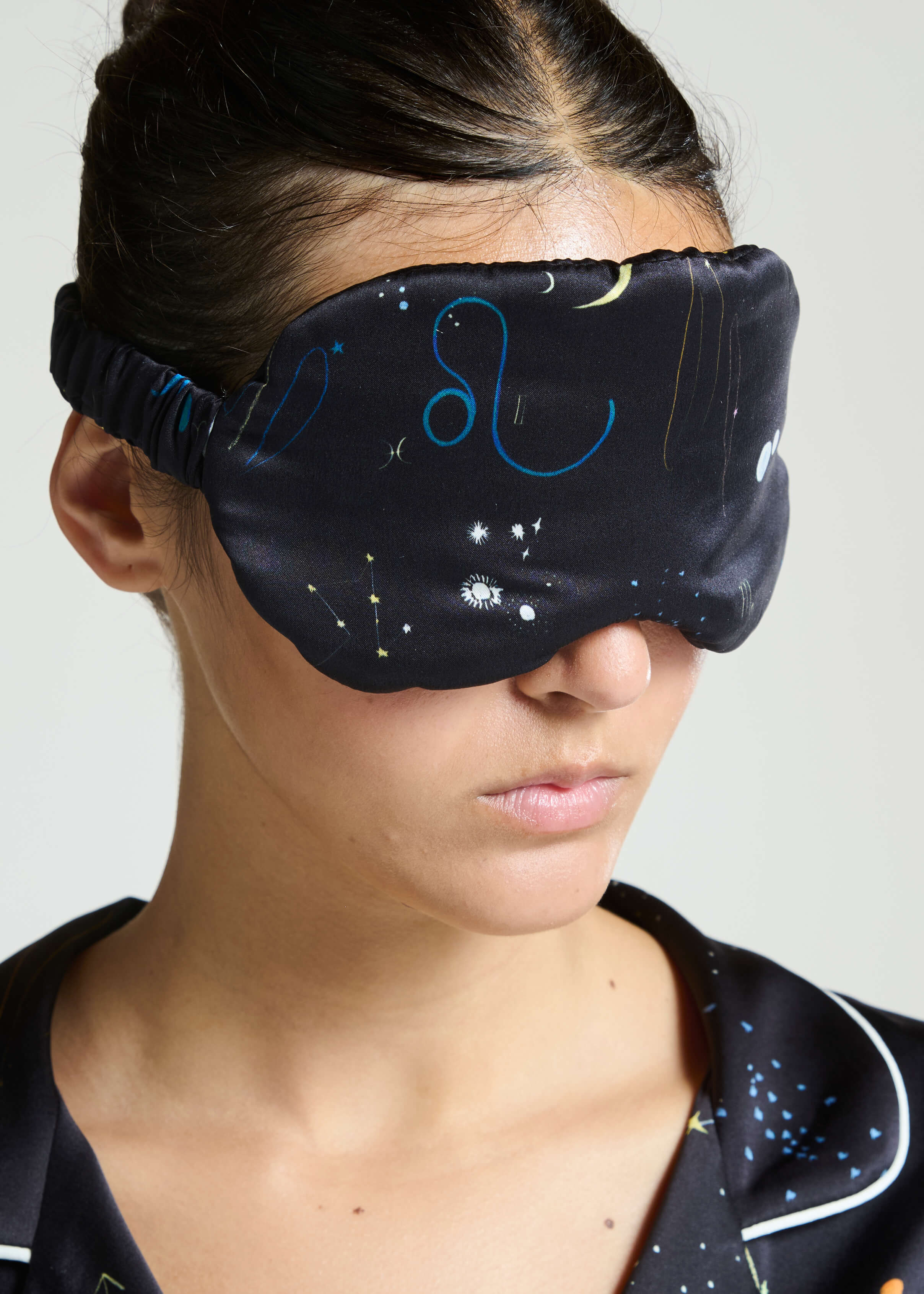 London Eye Mask Celestial Noir Silk Charmeuse