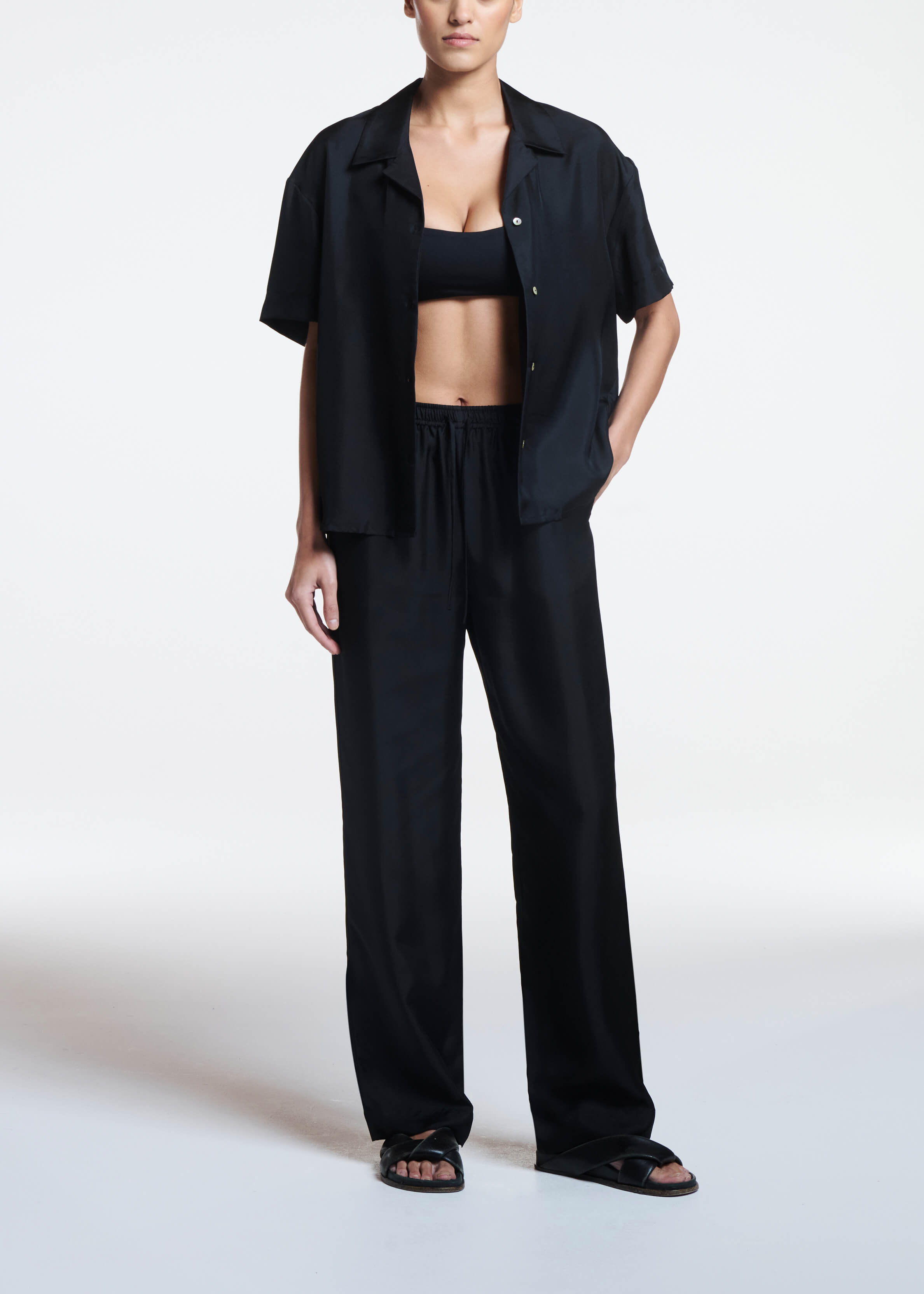 Aurelia Trouser Black Silk Twill