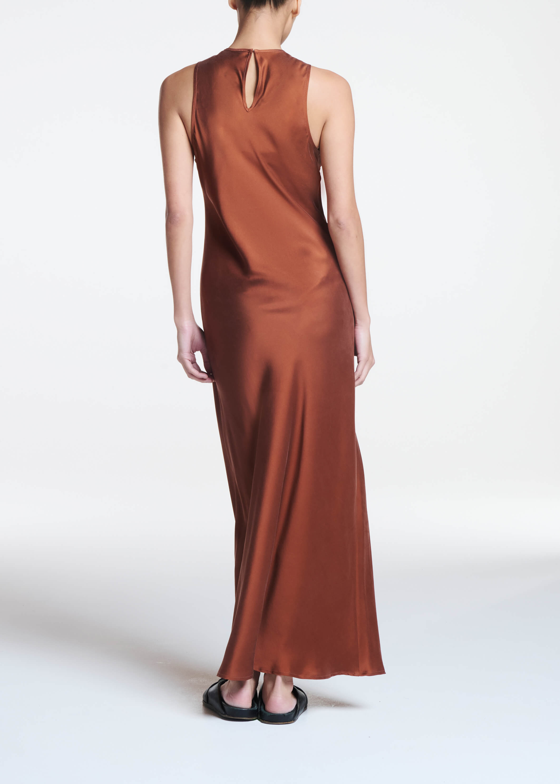 Valencia Dress Brick Red Silk Charmeuse