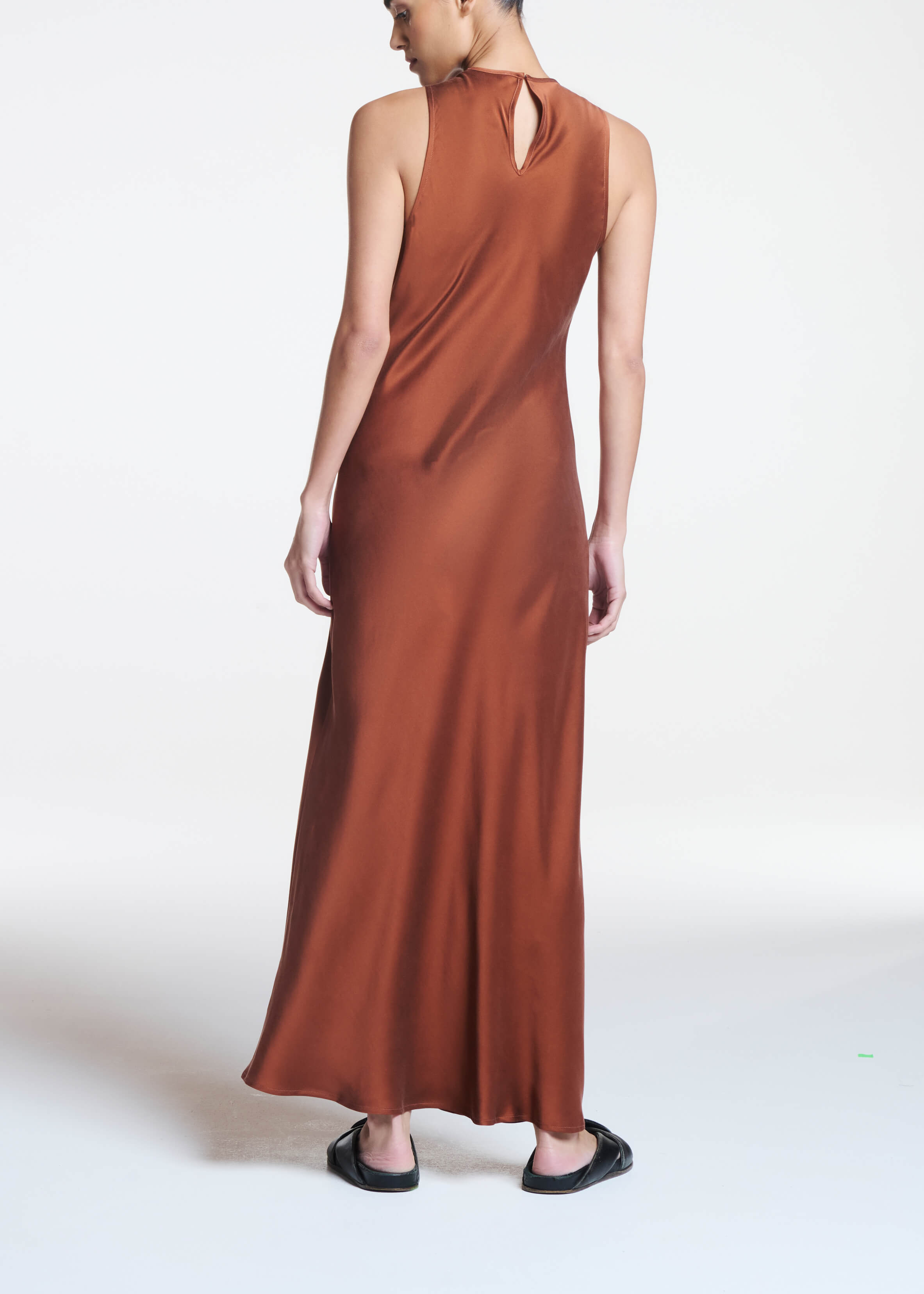 Valencia Dress Brick Red Silk Charmeuse