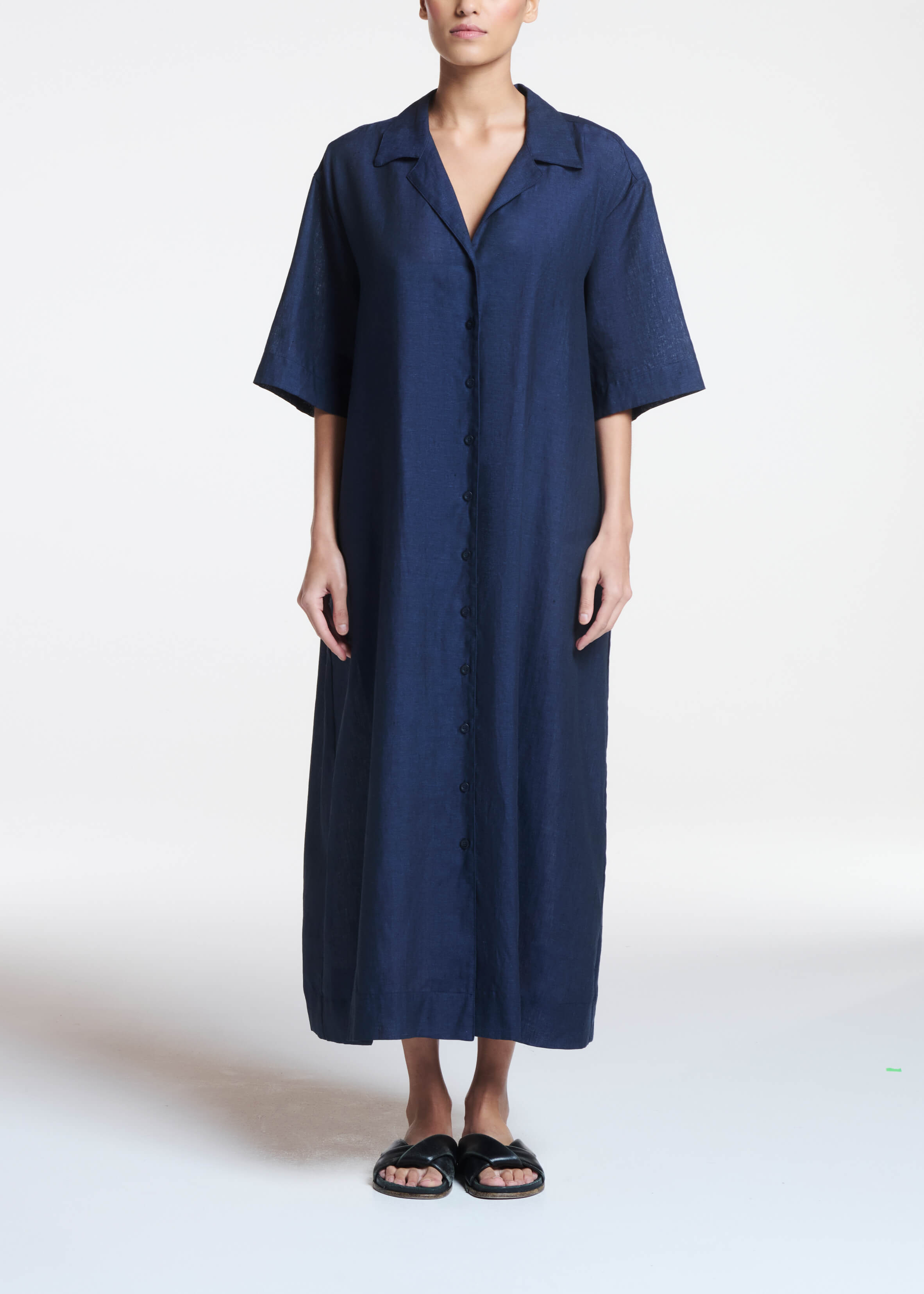 Larnaca Dress Ocean Navy Linen