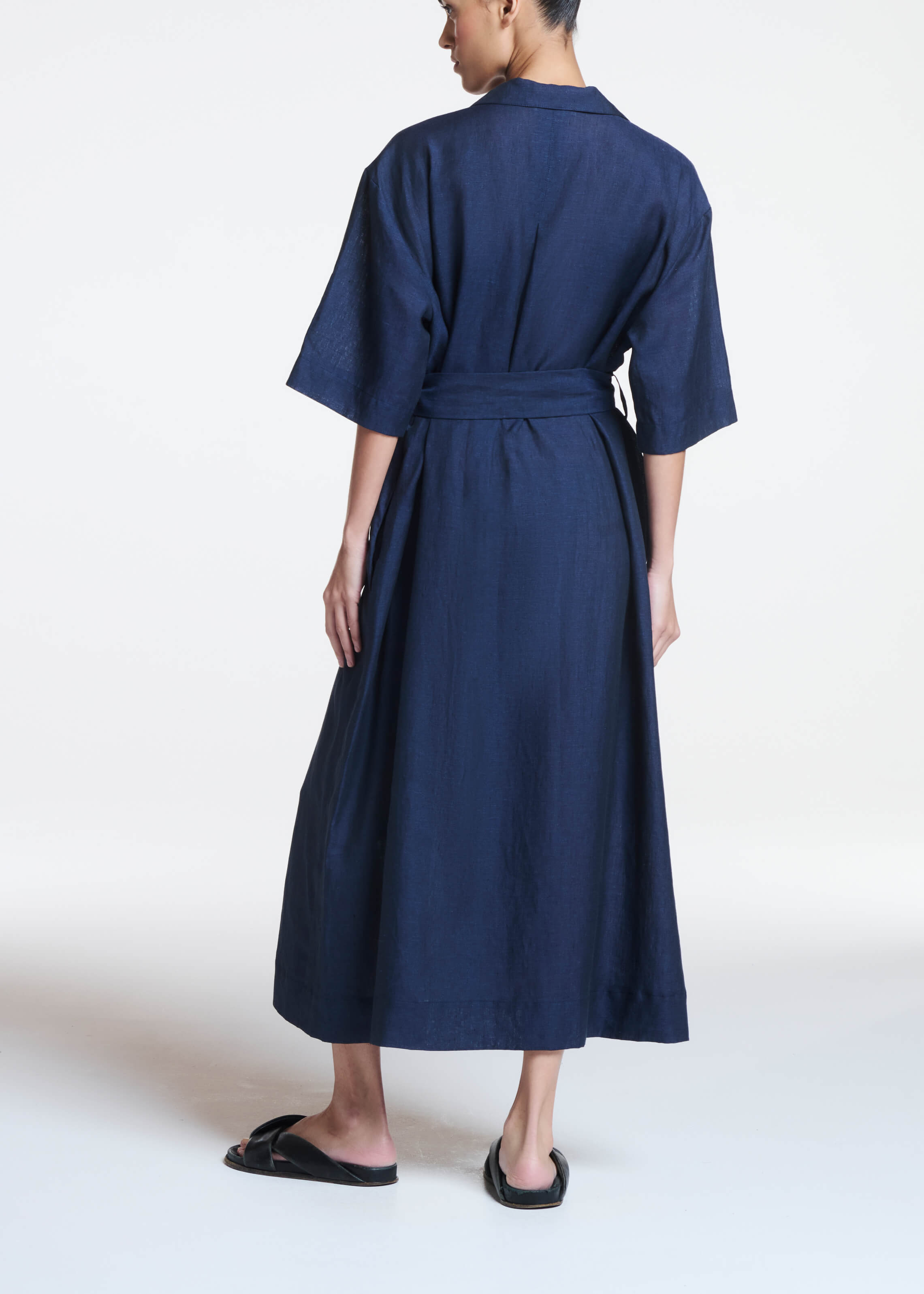 Larnaca Dress Ocean Navy Linen