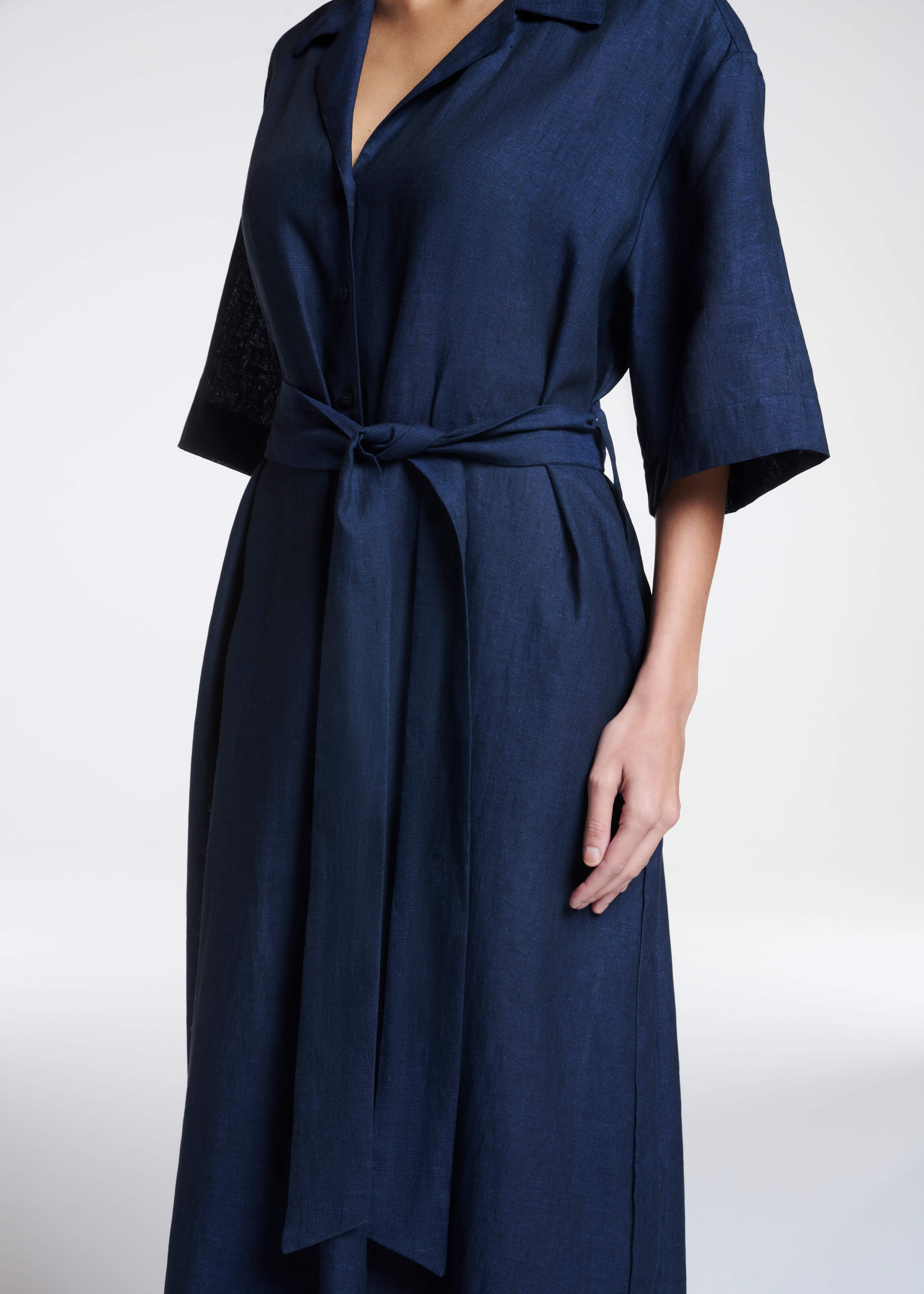 Larnaca Dress Ocean Navy Linen