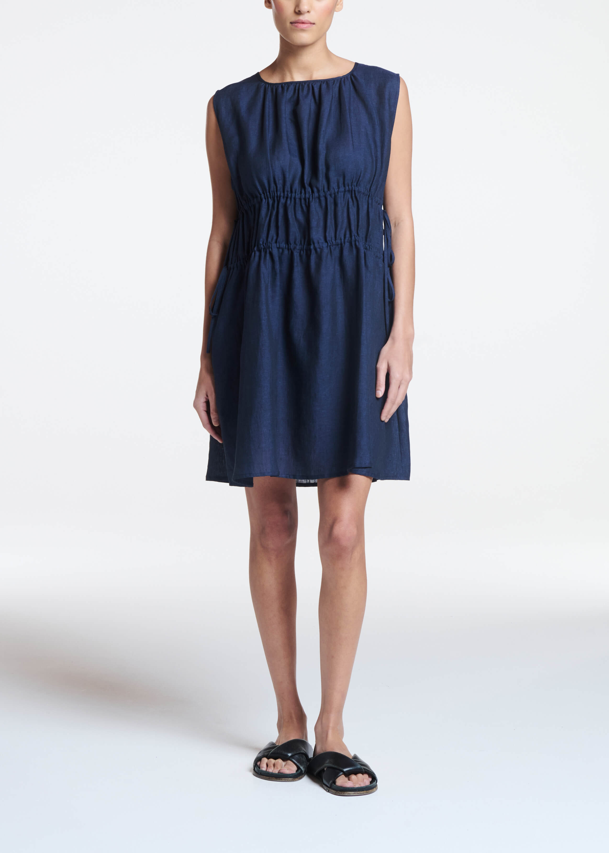 Como Dress Ocean Navy Linen