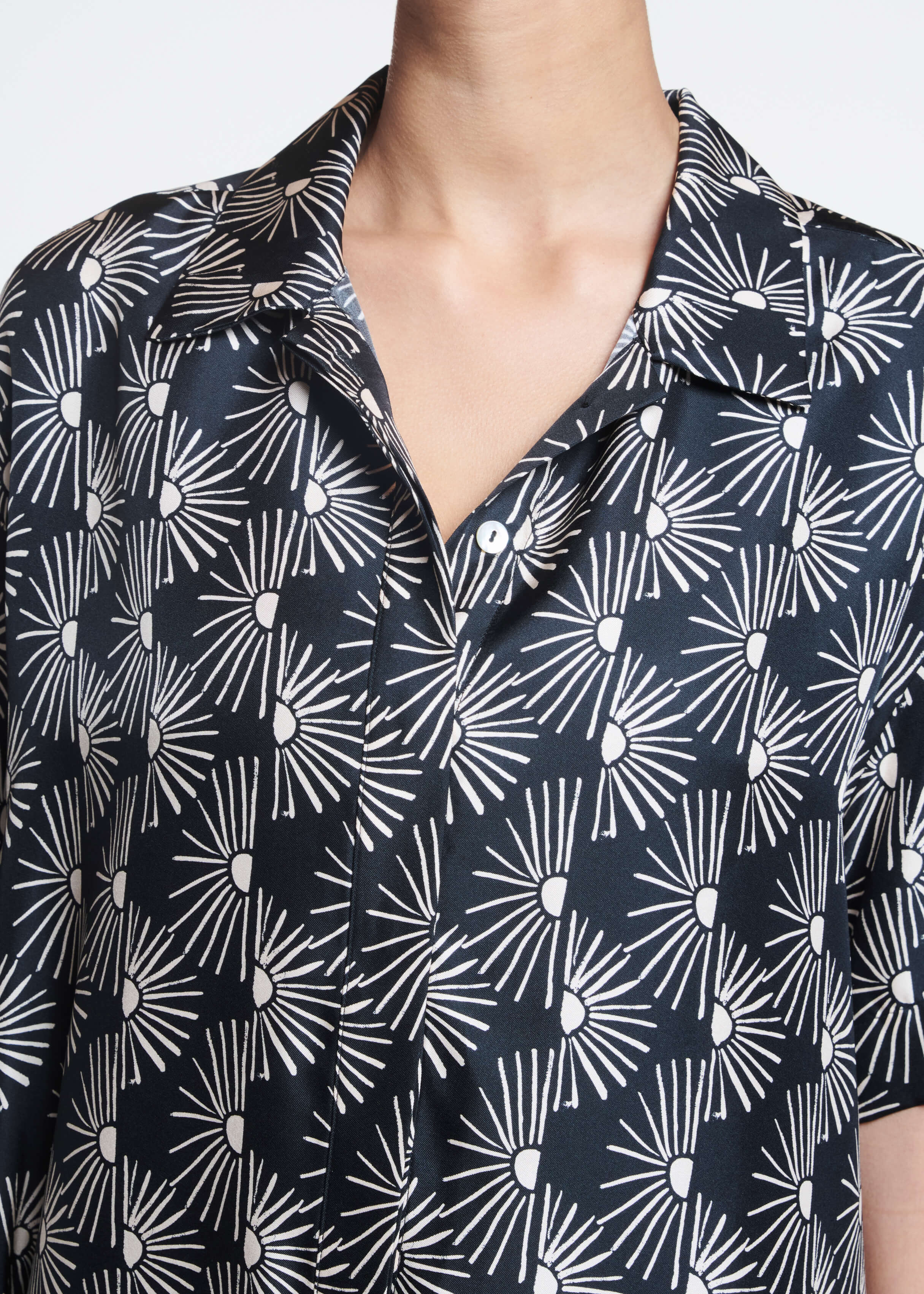 Montauk Shirt Sunrise Noir Silk Twill