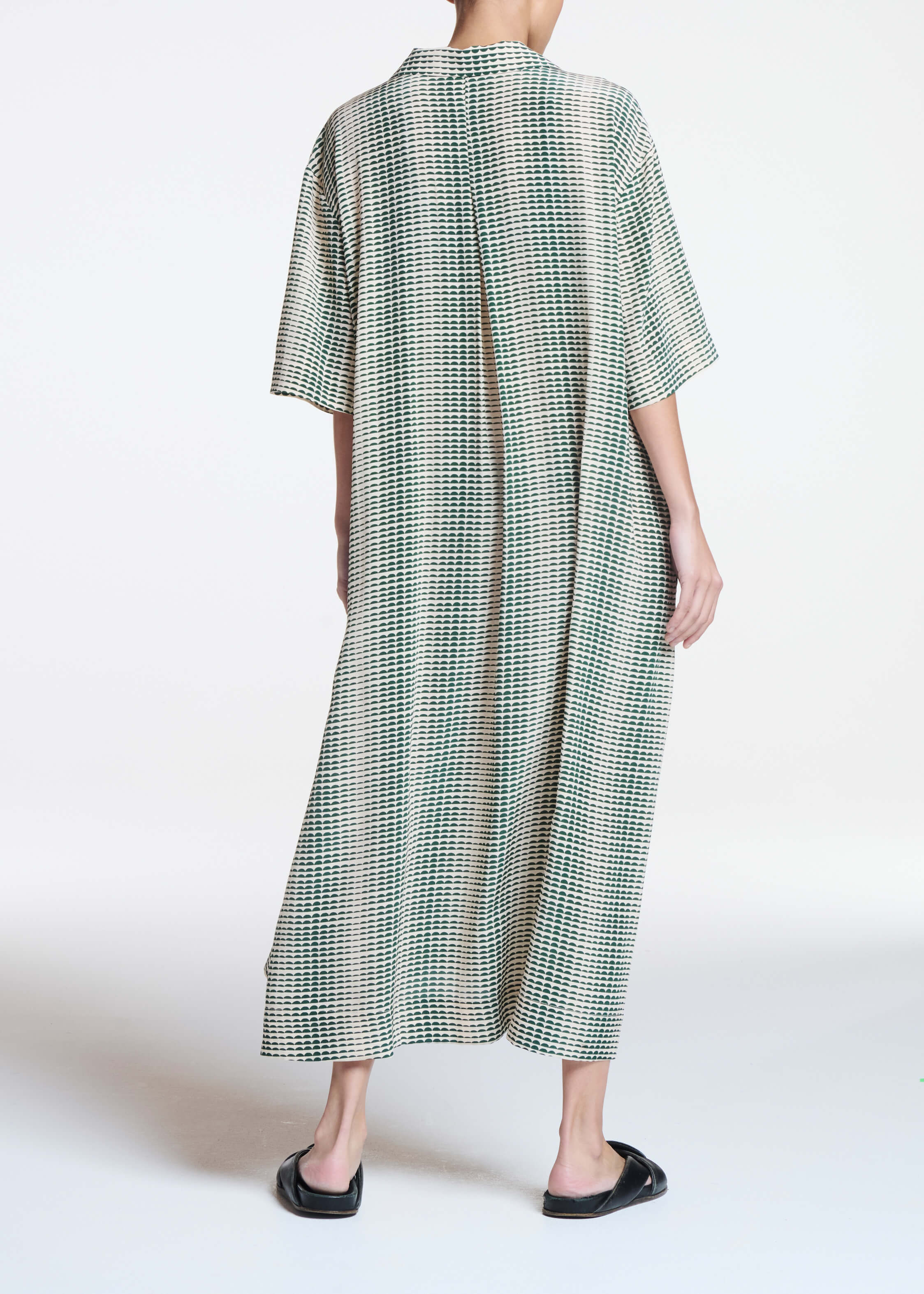 Larnaca Dress Solar Pine Green Silk Crepe