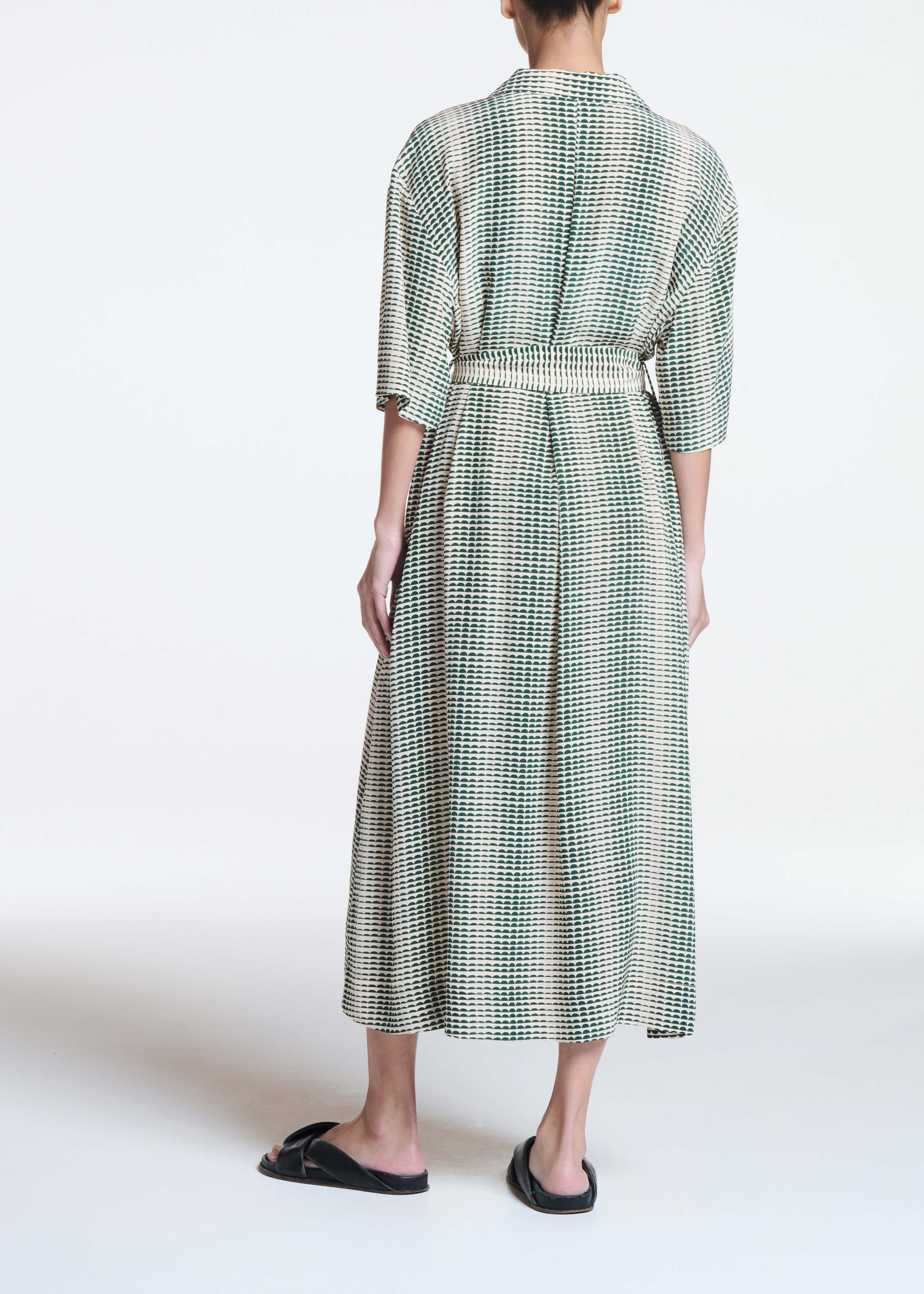 Larnaca Dress Solar Pine Green Silk Crepe