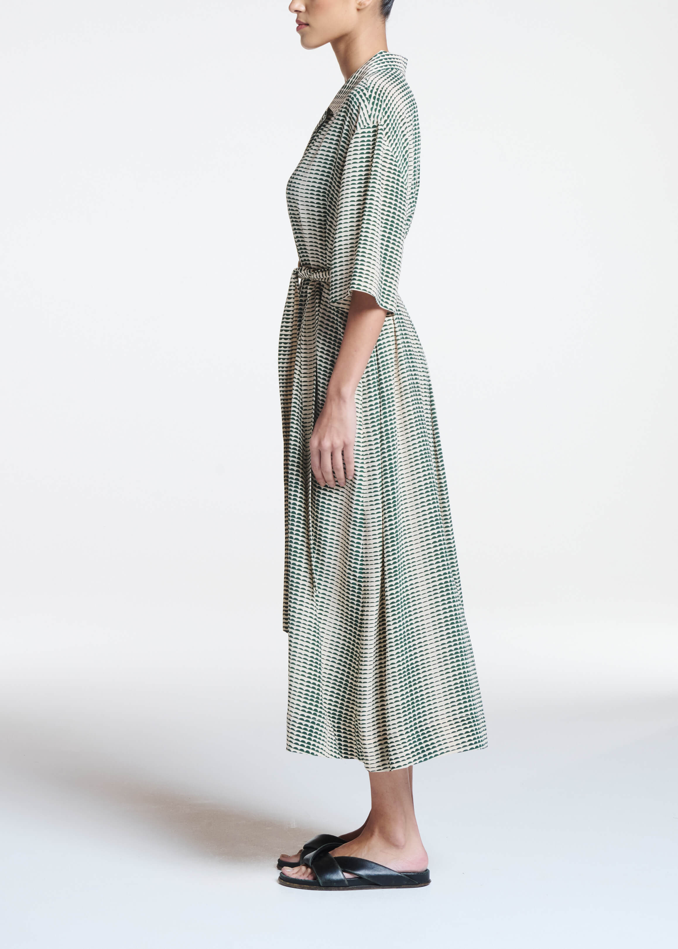 Larnaca Dress Solar Pine Green Silk Crepe