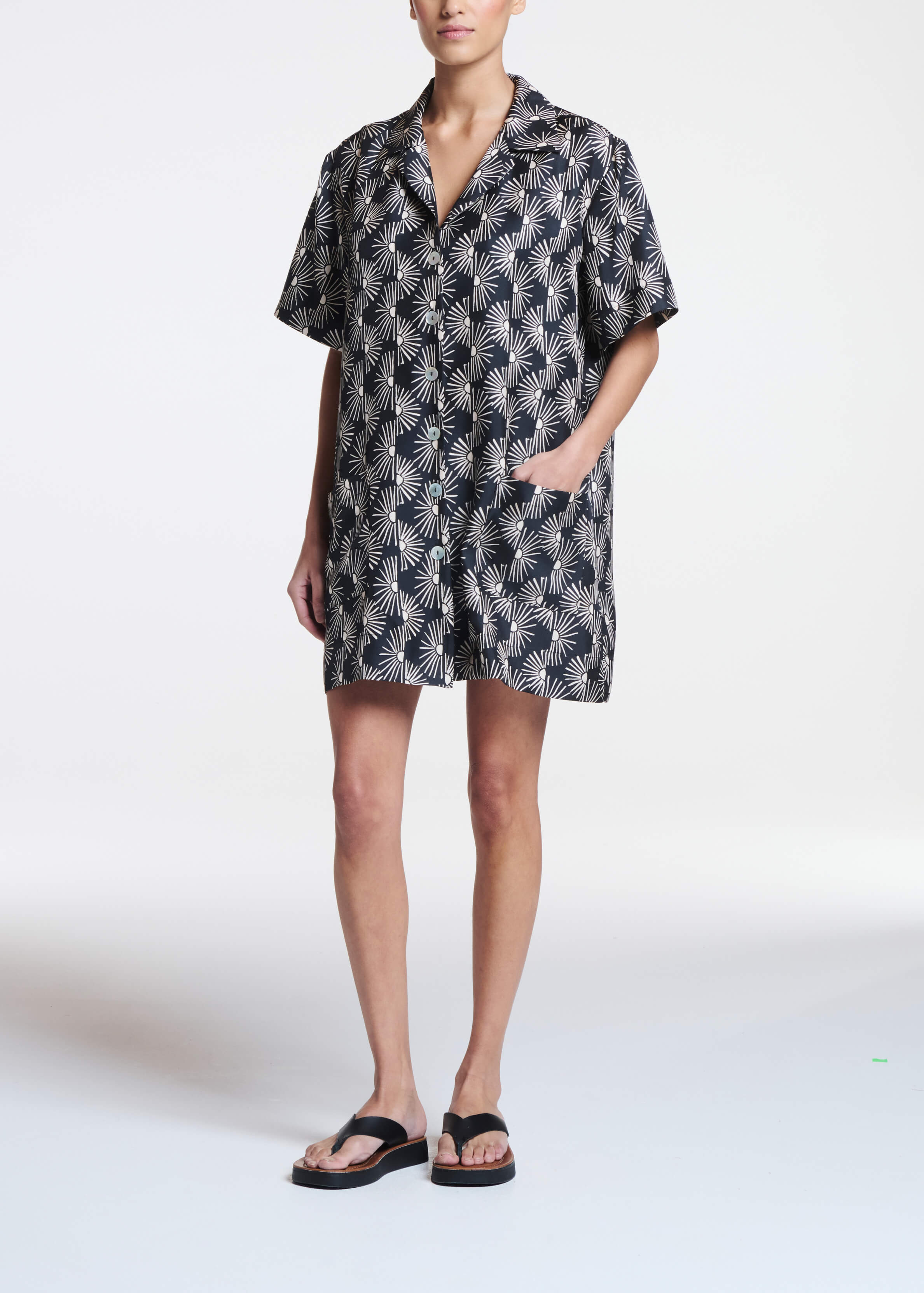 Bailey Dress Sunrise Noir Silk Twill