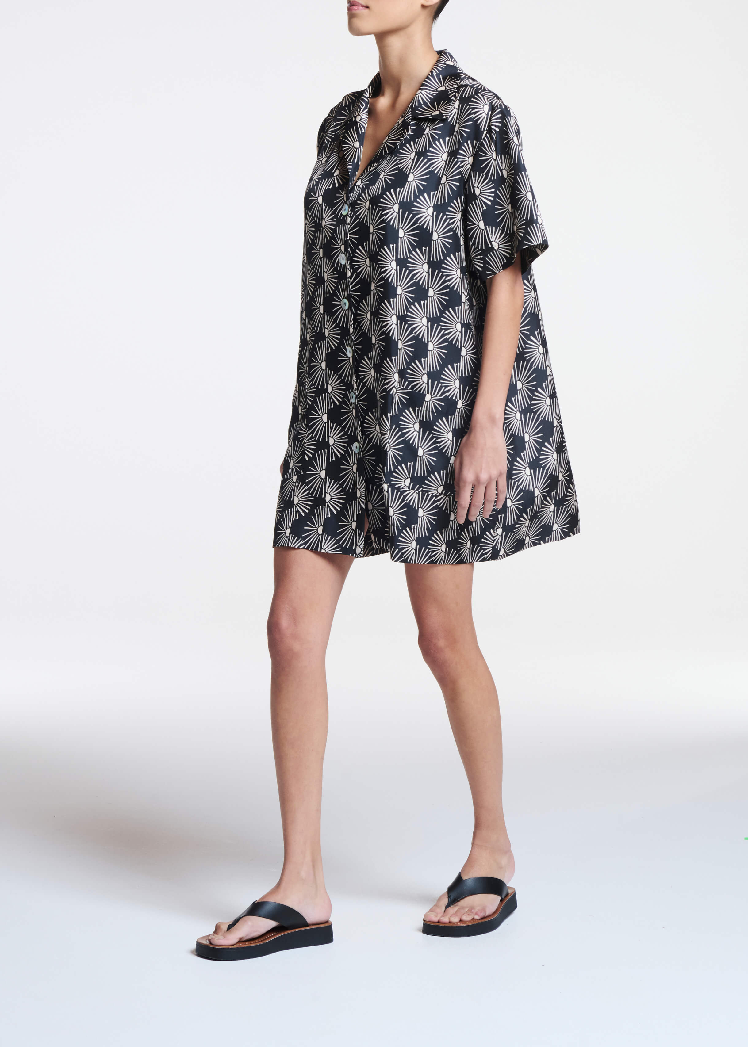 Bailey Dress Sunrise Noir Silk Twill