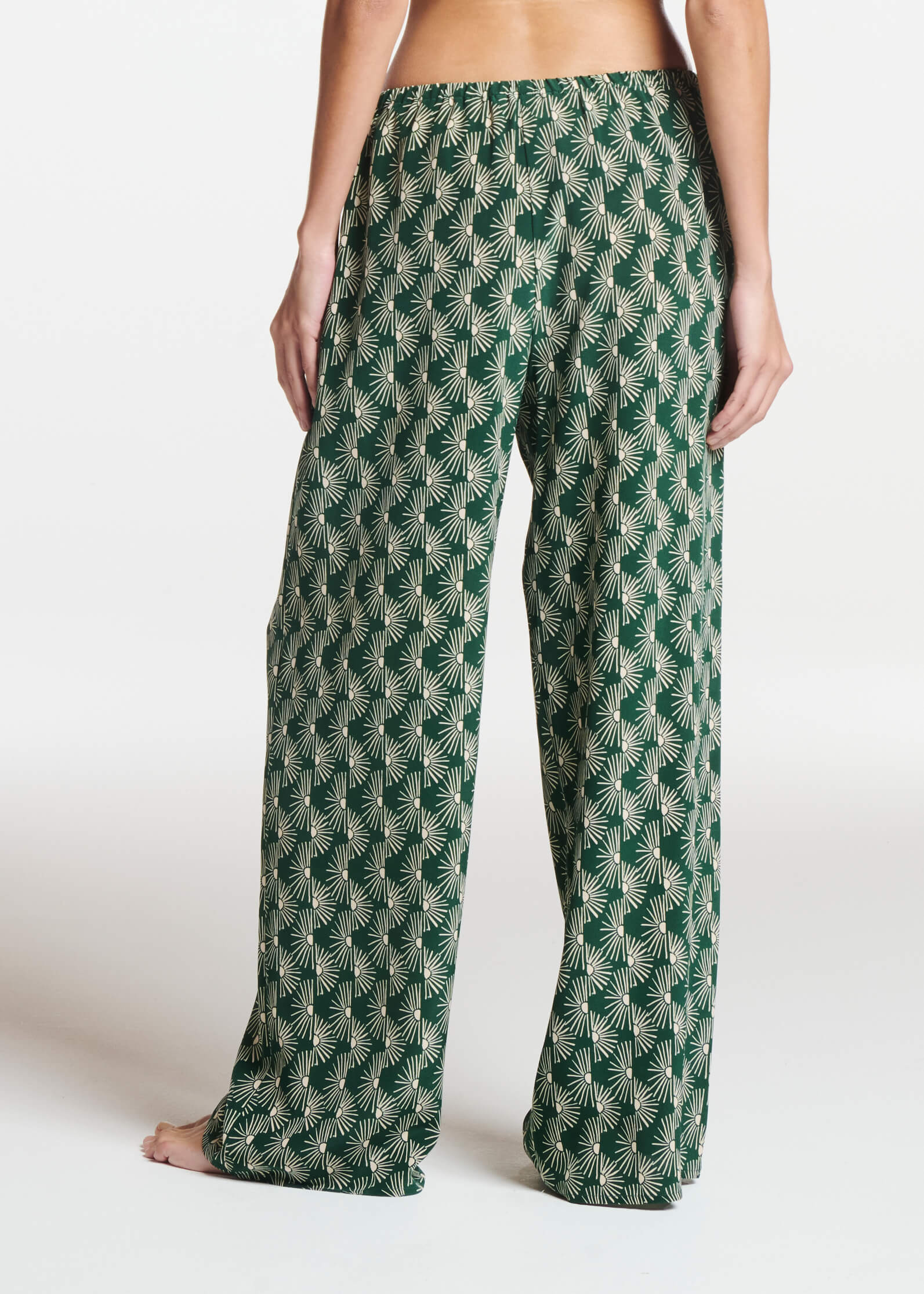 Austin Trouser Sunrise Pine Green Silk Crepe