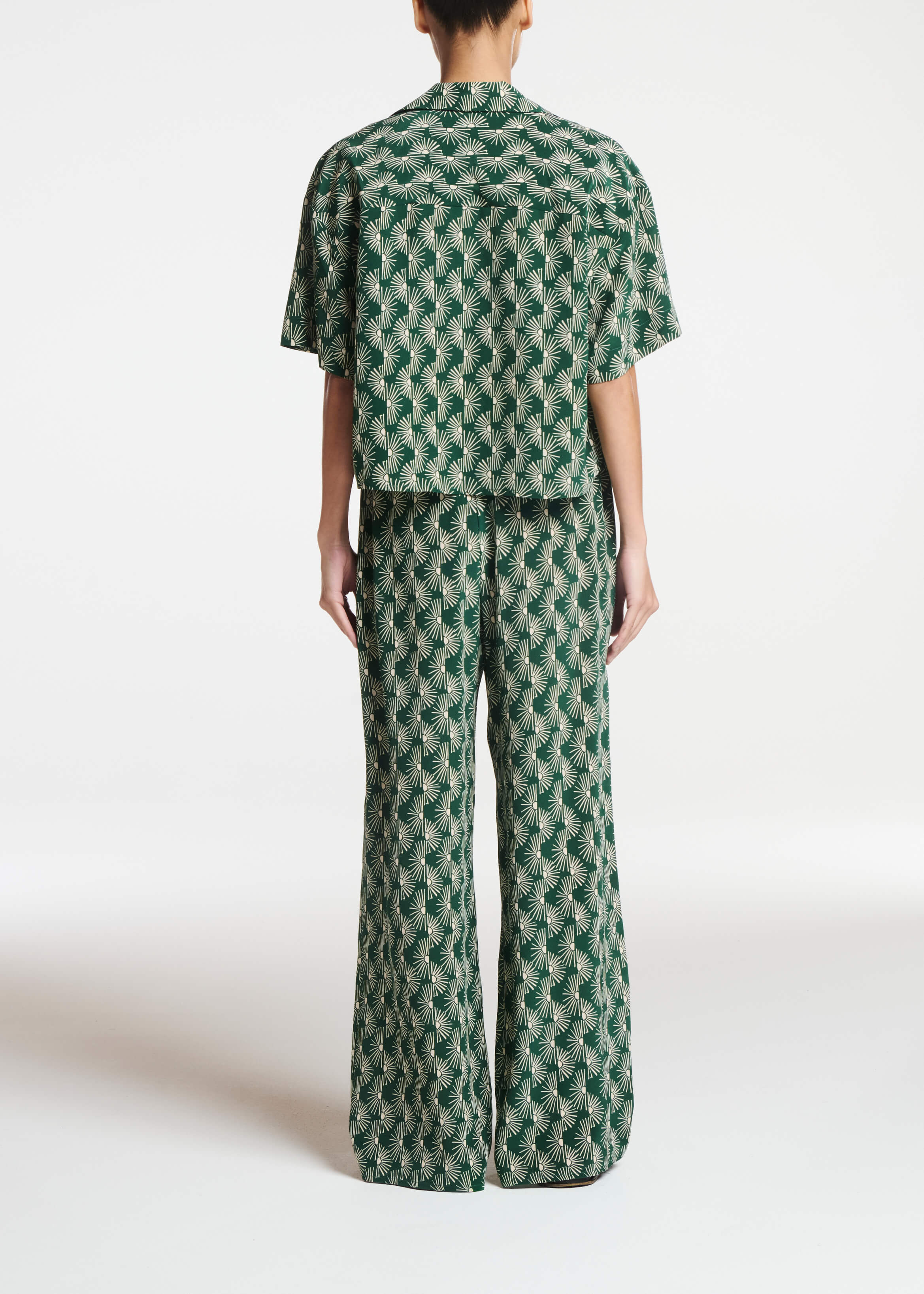 Austin Trouser Sunrise Pine Green Silk Crepe