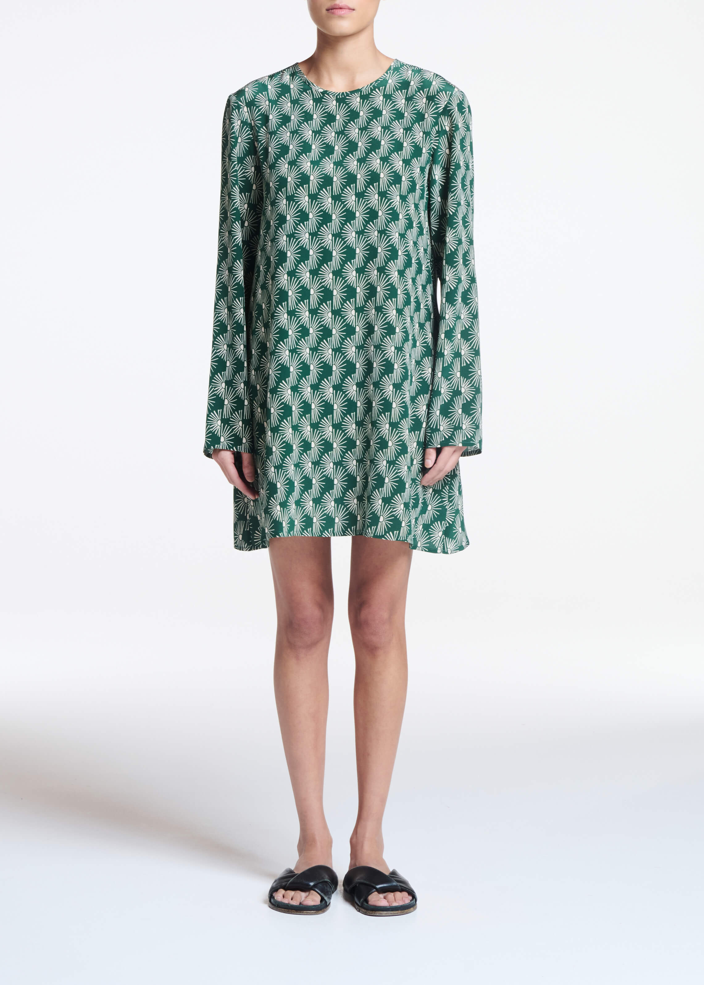 Larissa Dress Sunrise Pine Green Silk Crepe