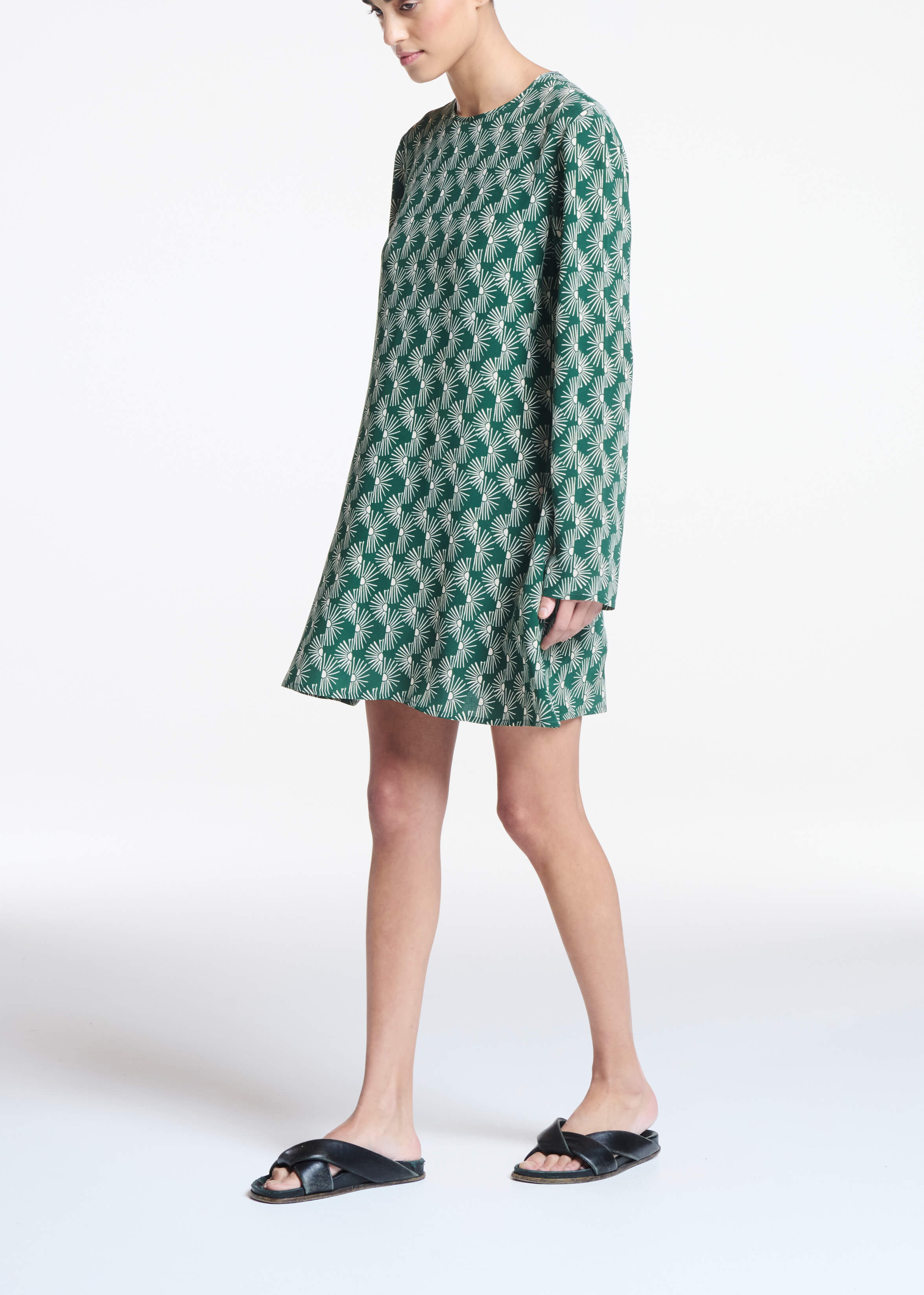 Larissa Dress Sunrise Pine Green Silk Crepe