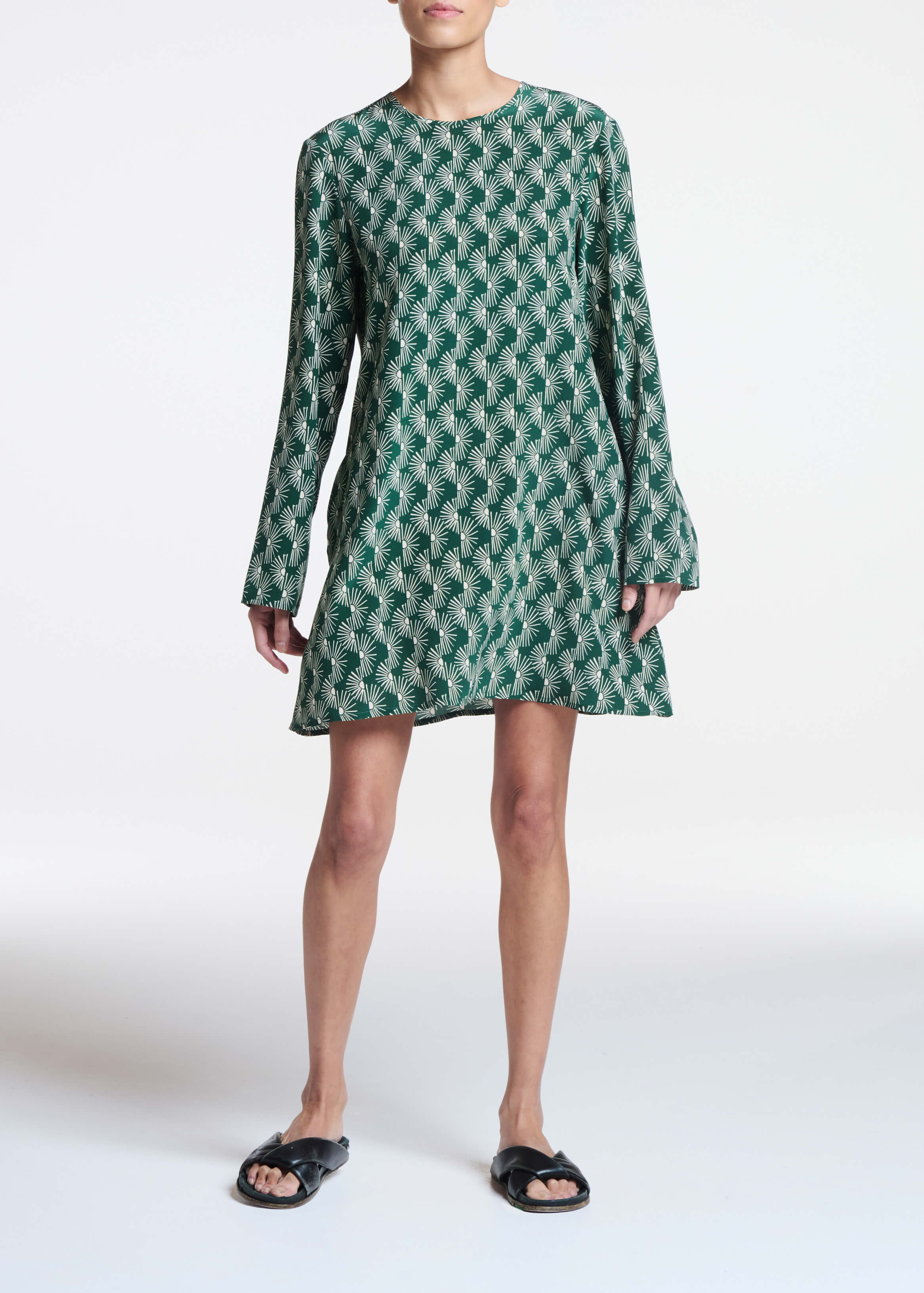 Larissa Dress Sunrise Pine Green Silk Crepe