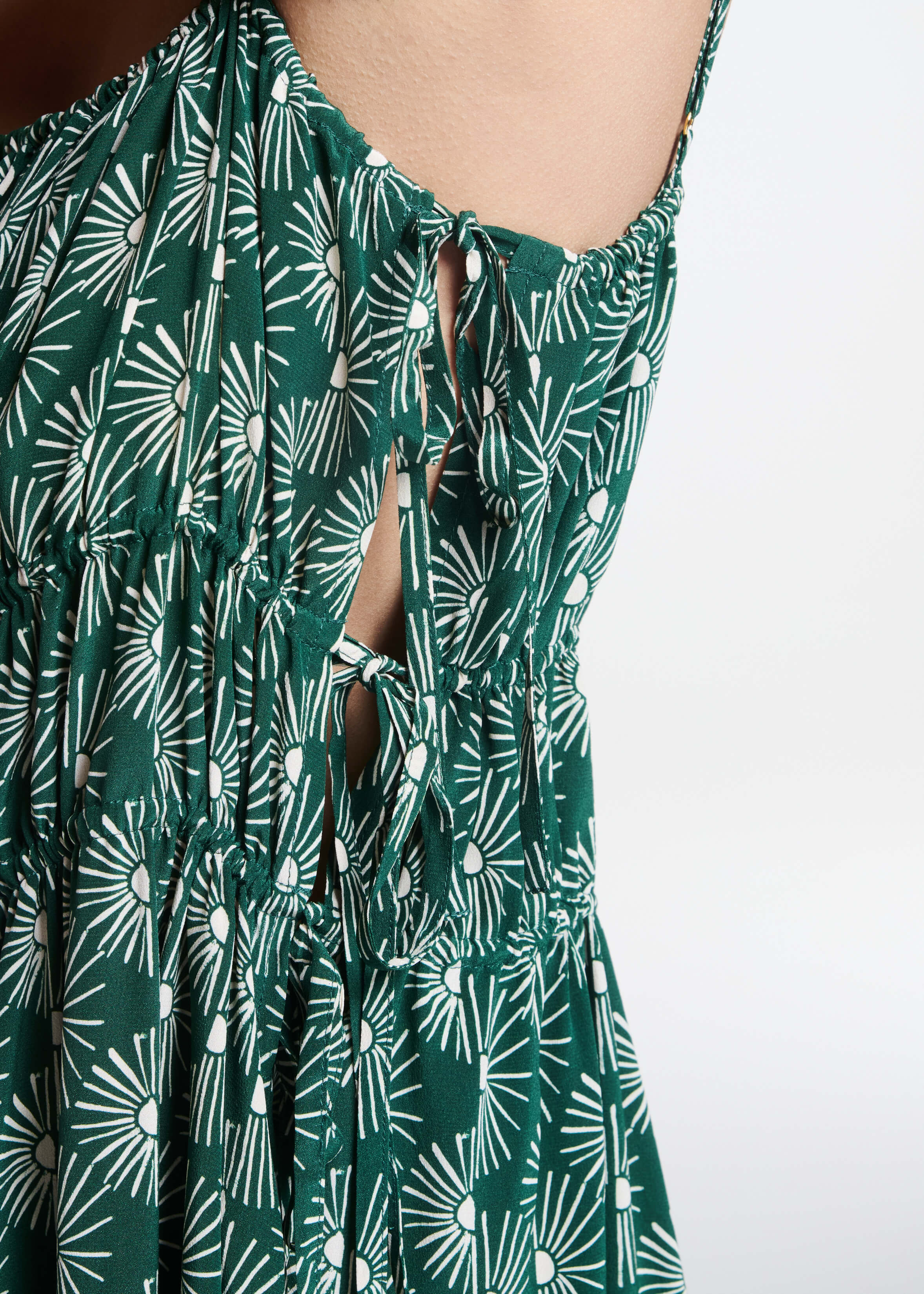 Eze Dress Sunrise Pine Green Silk Crepe