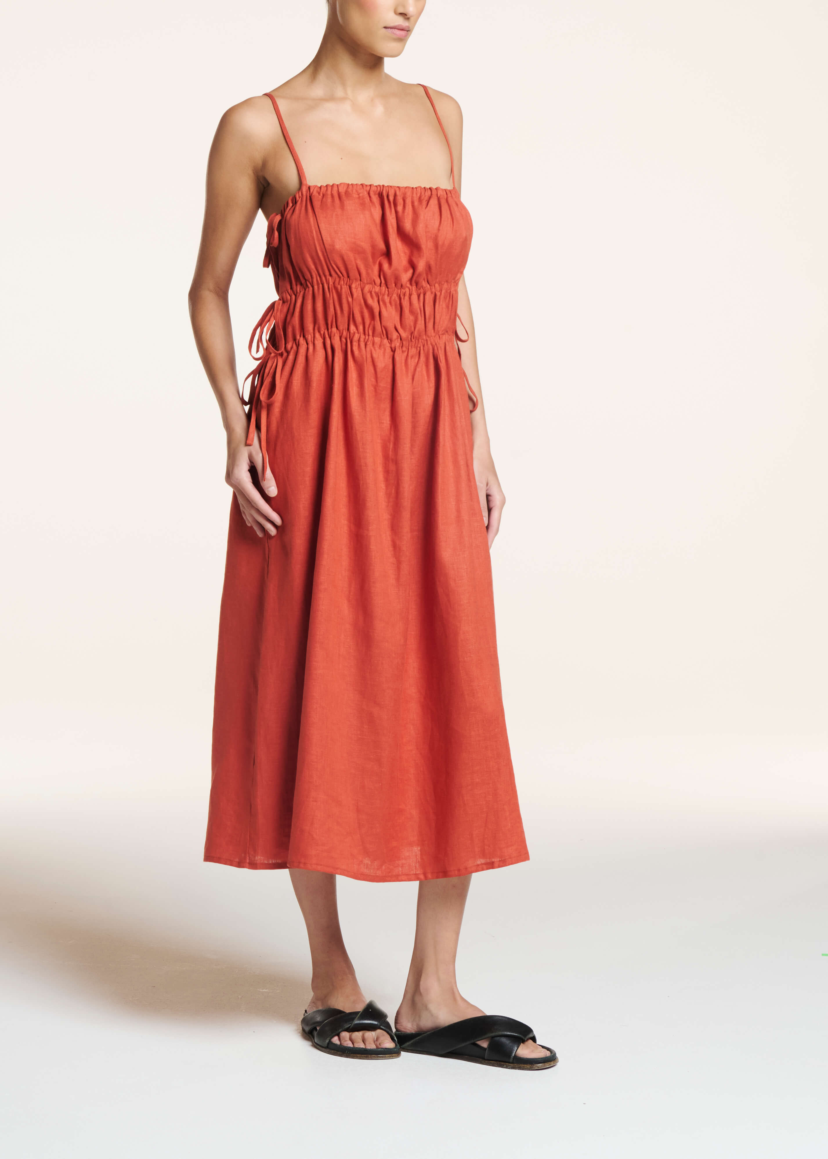 Eze Dress Terracotta Linen