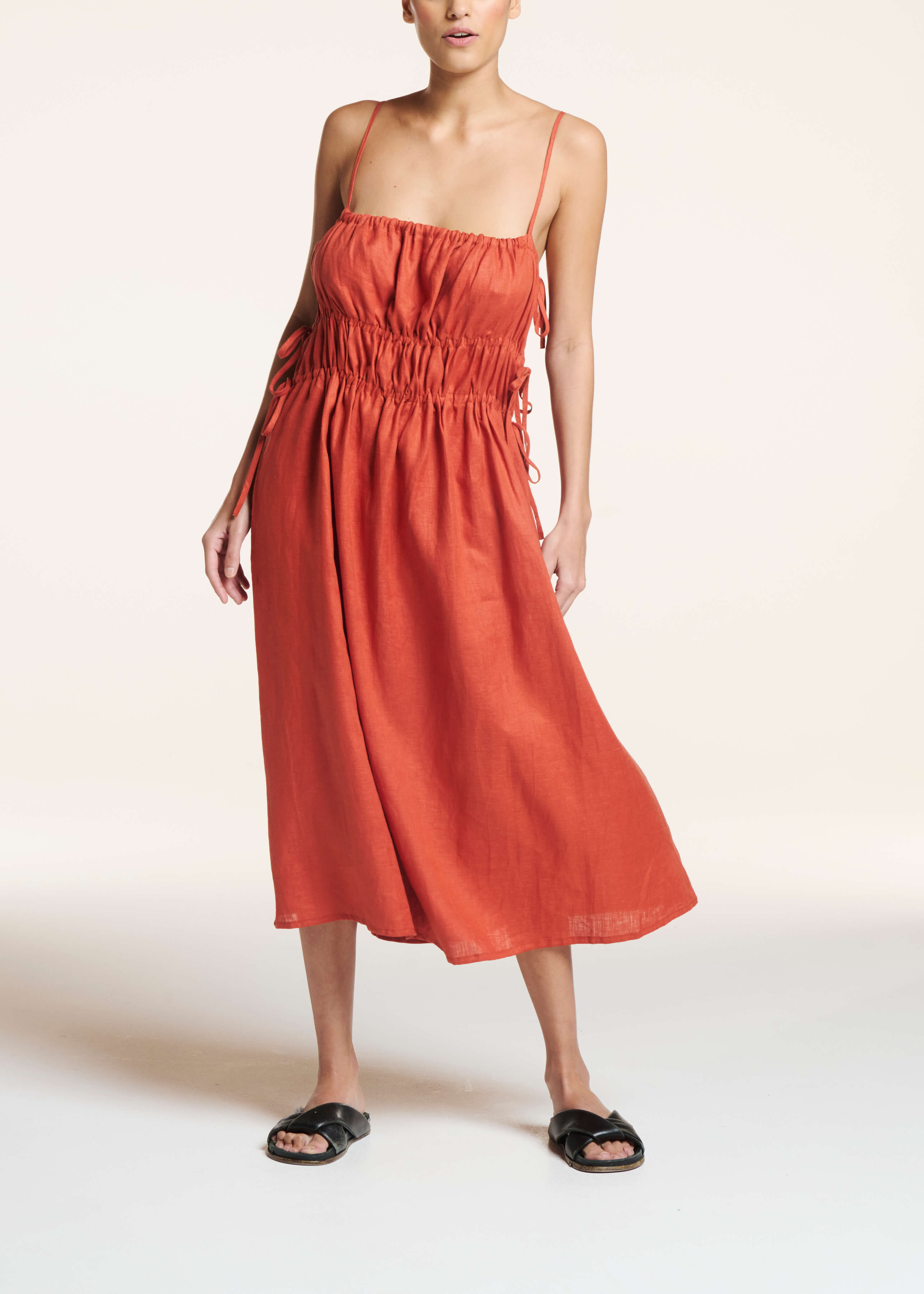 Eze Dress Terracotta Linen