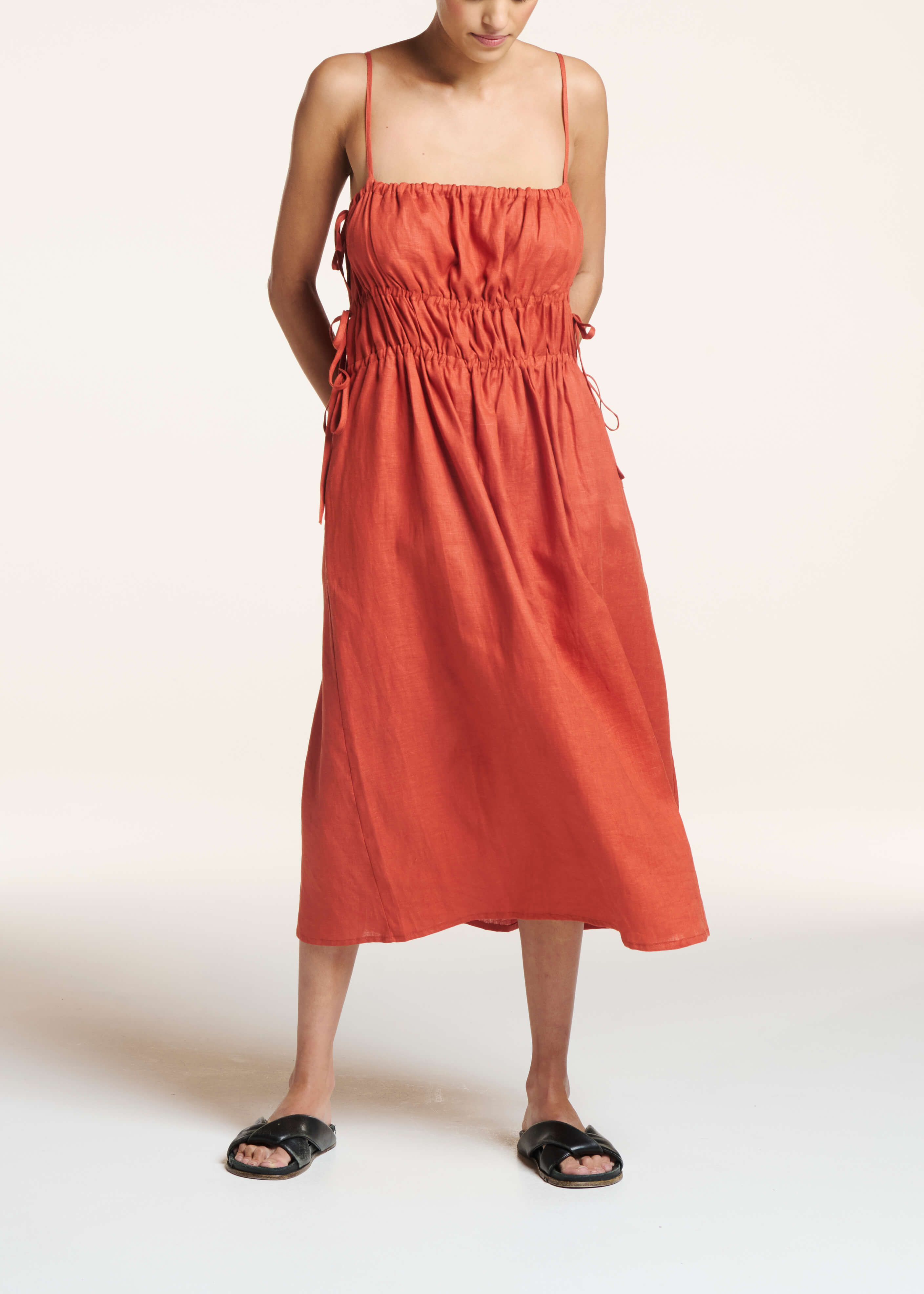 Eze Dress Terracotta Linen