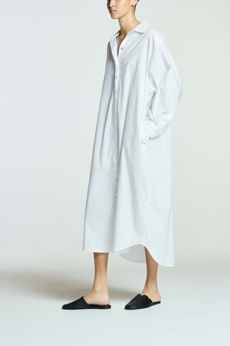 Allegra Shirt Dress White Cotton