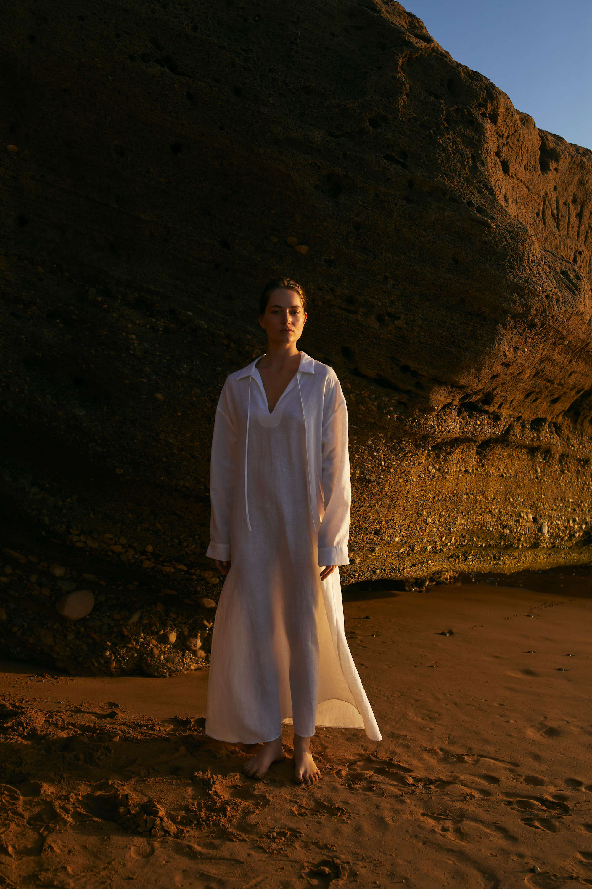 Lisbon Shirt Dress White Organic Linen