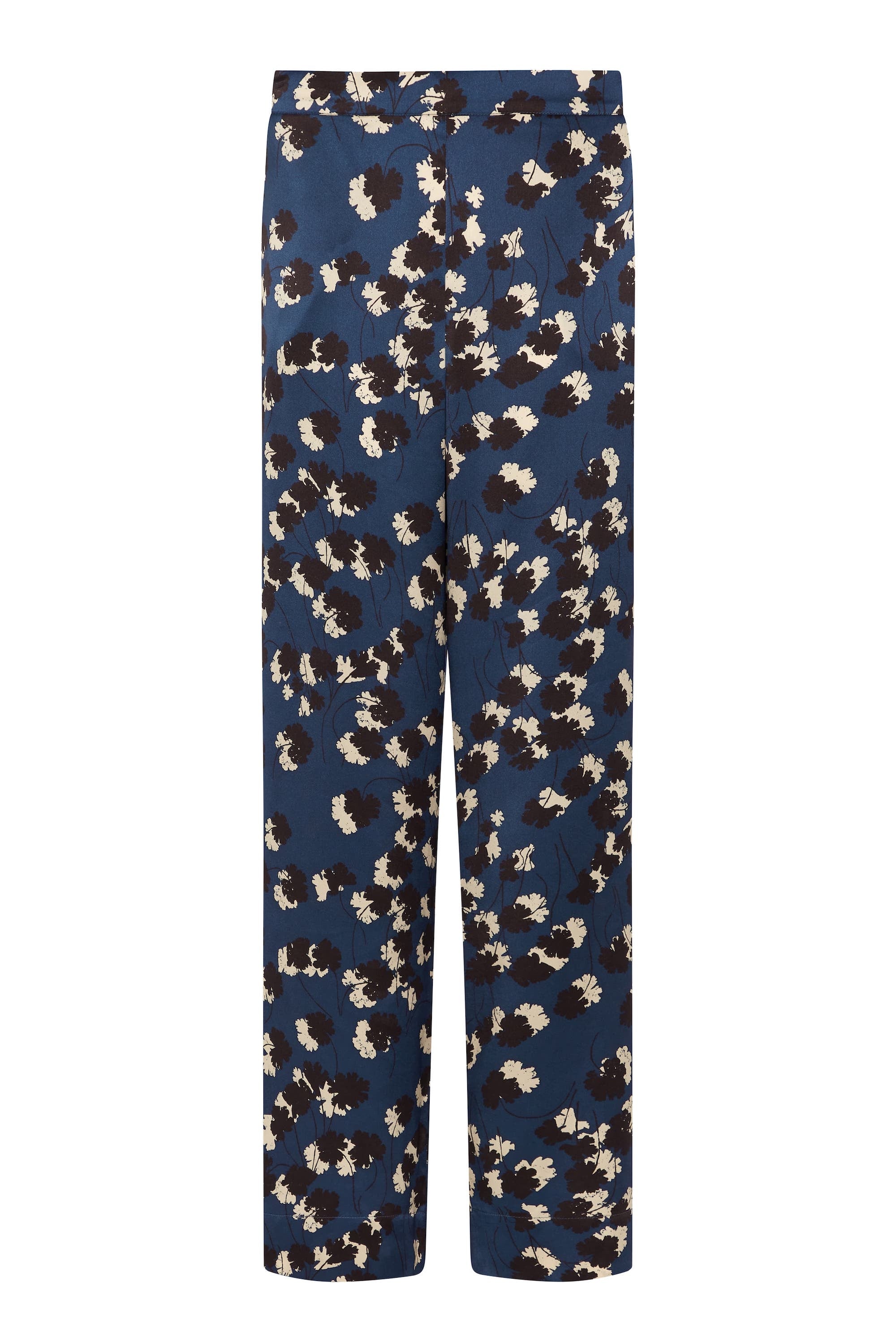 London Pyjama Bottom Geranium Navy Silk Charmeuse