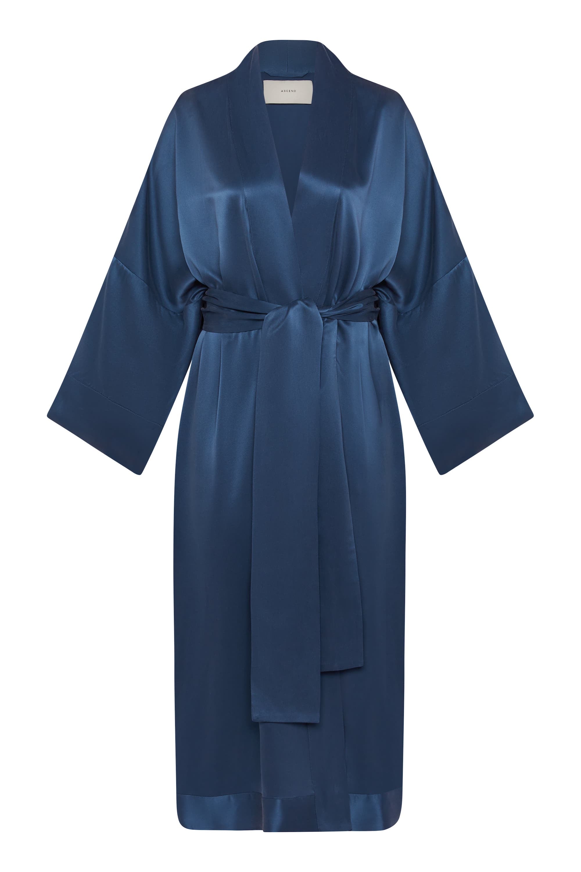 Athens Robe Steel Blue Silk Charmeuse