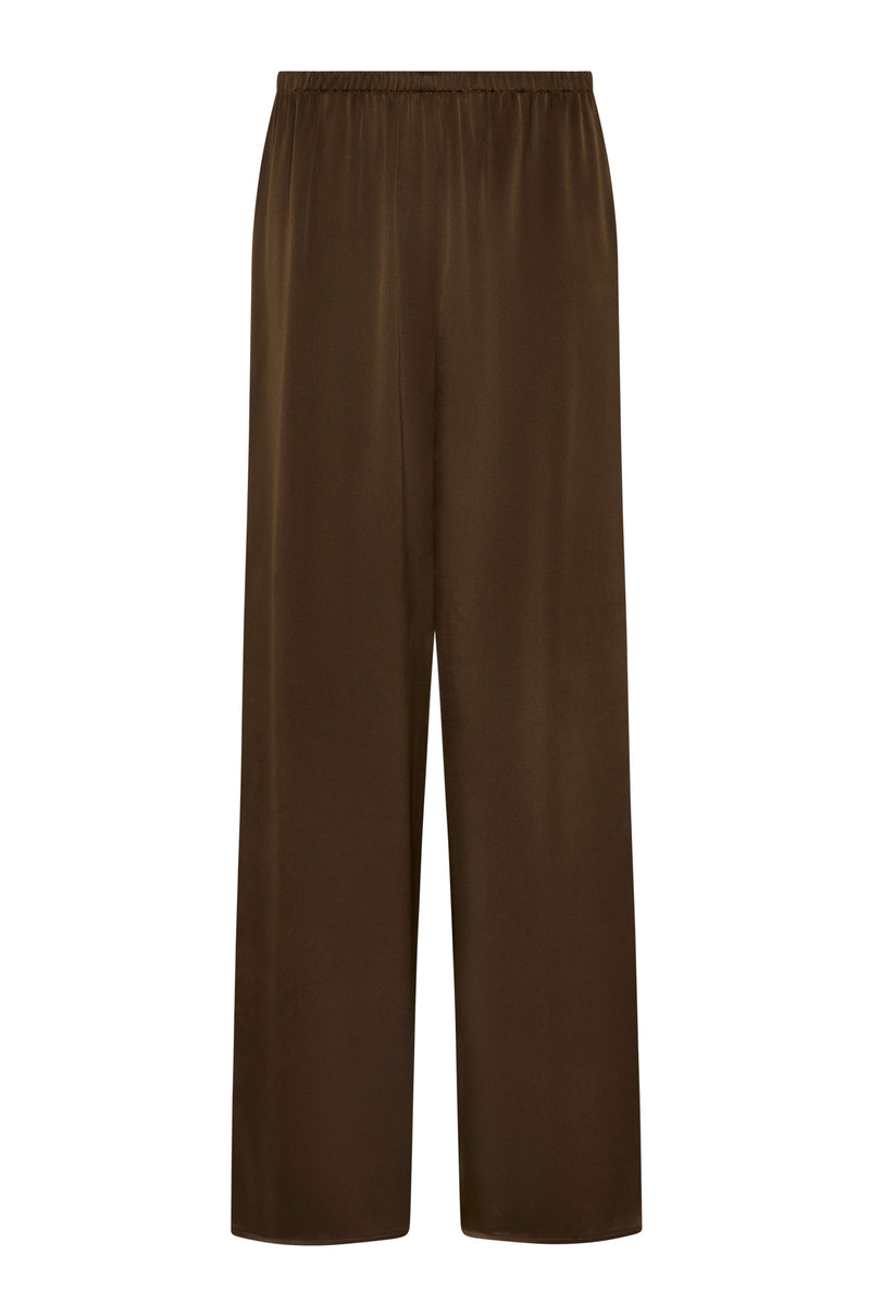 Austin Trouser Chocolate Brown Heavy Silk Satin