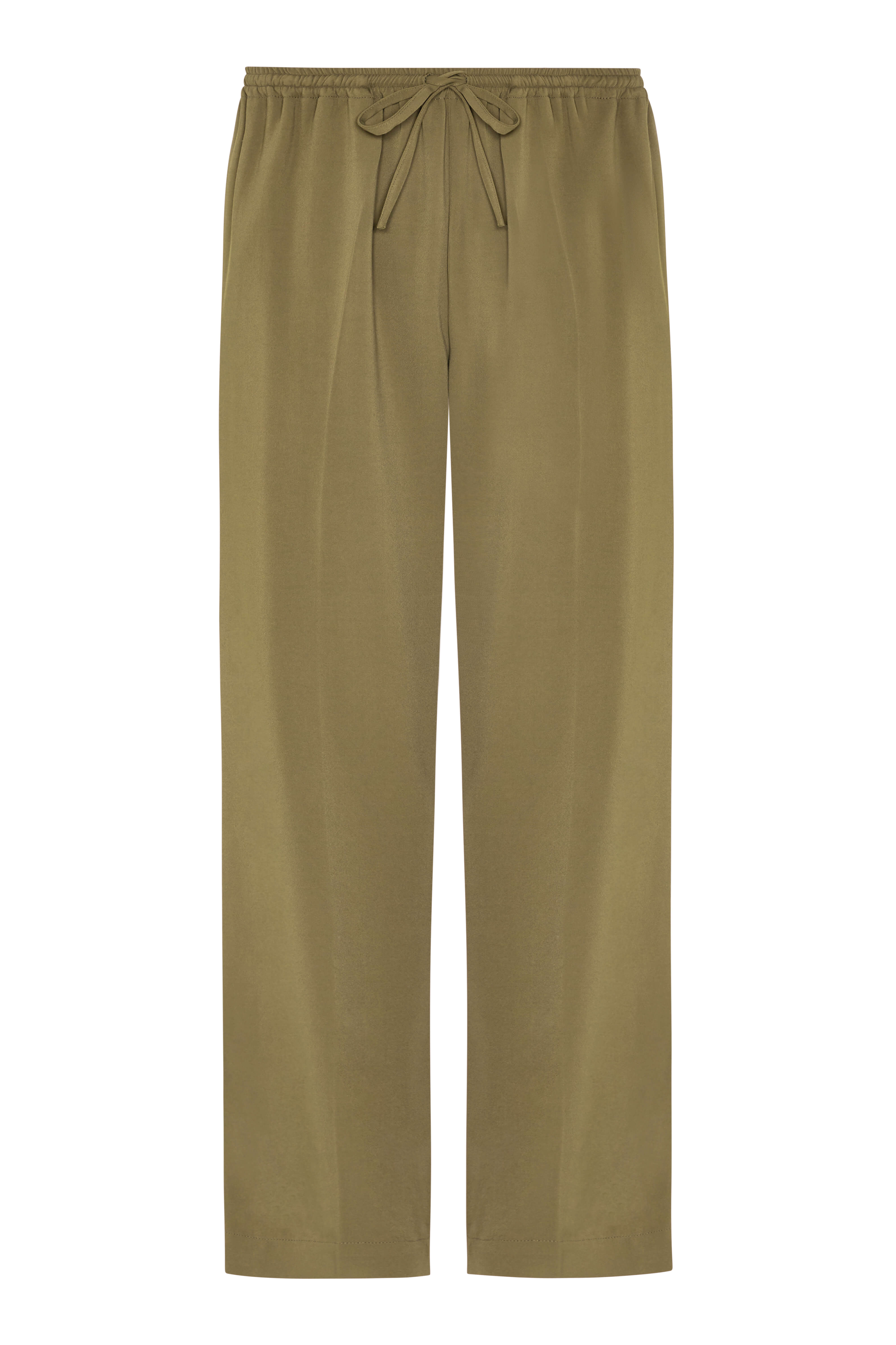 Aurelia Khaki Viscose Crepe Trouser