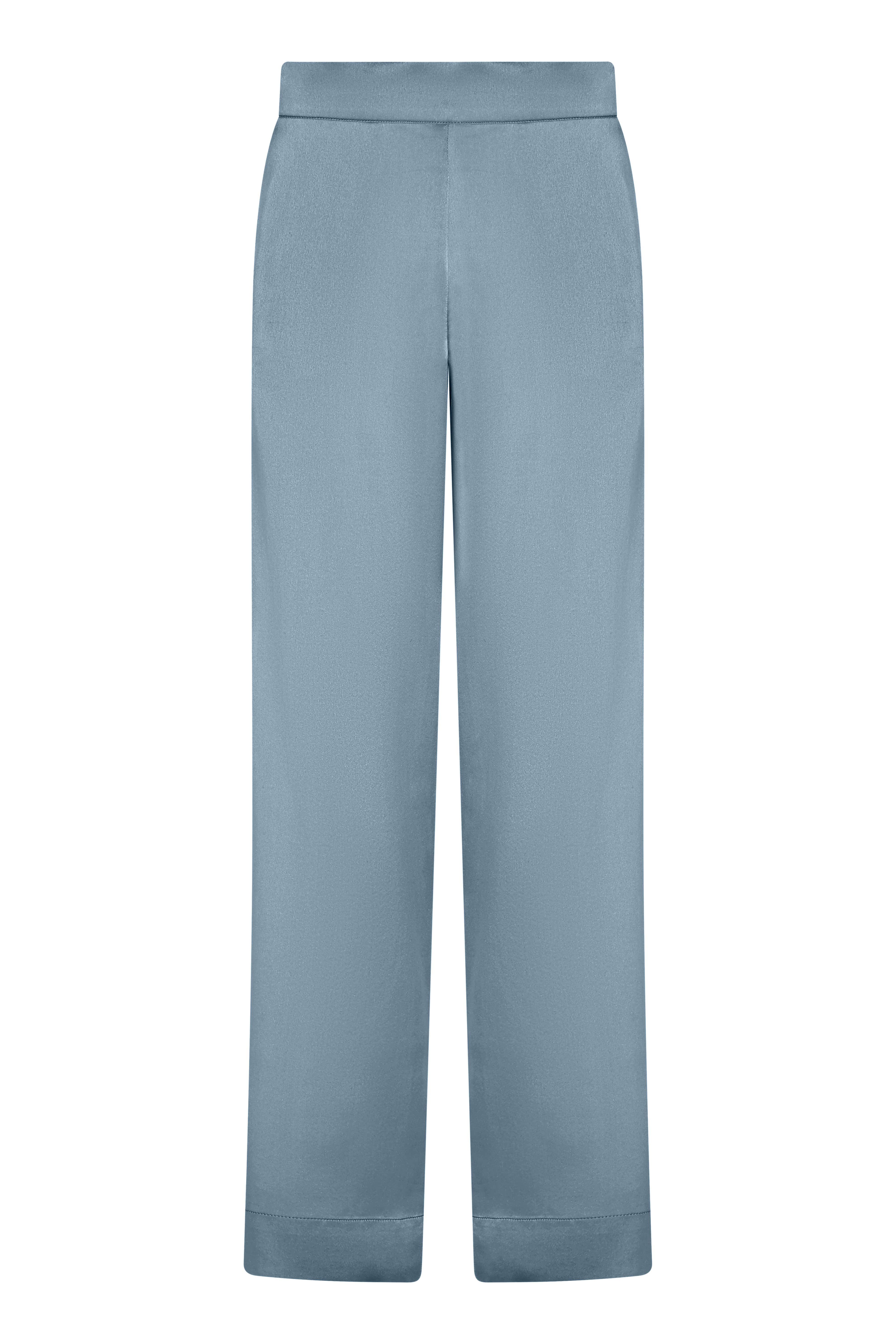 London Pyjama Bottom Dust Blue Silk