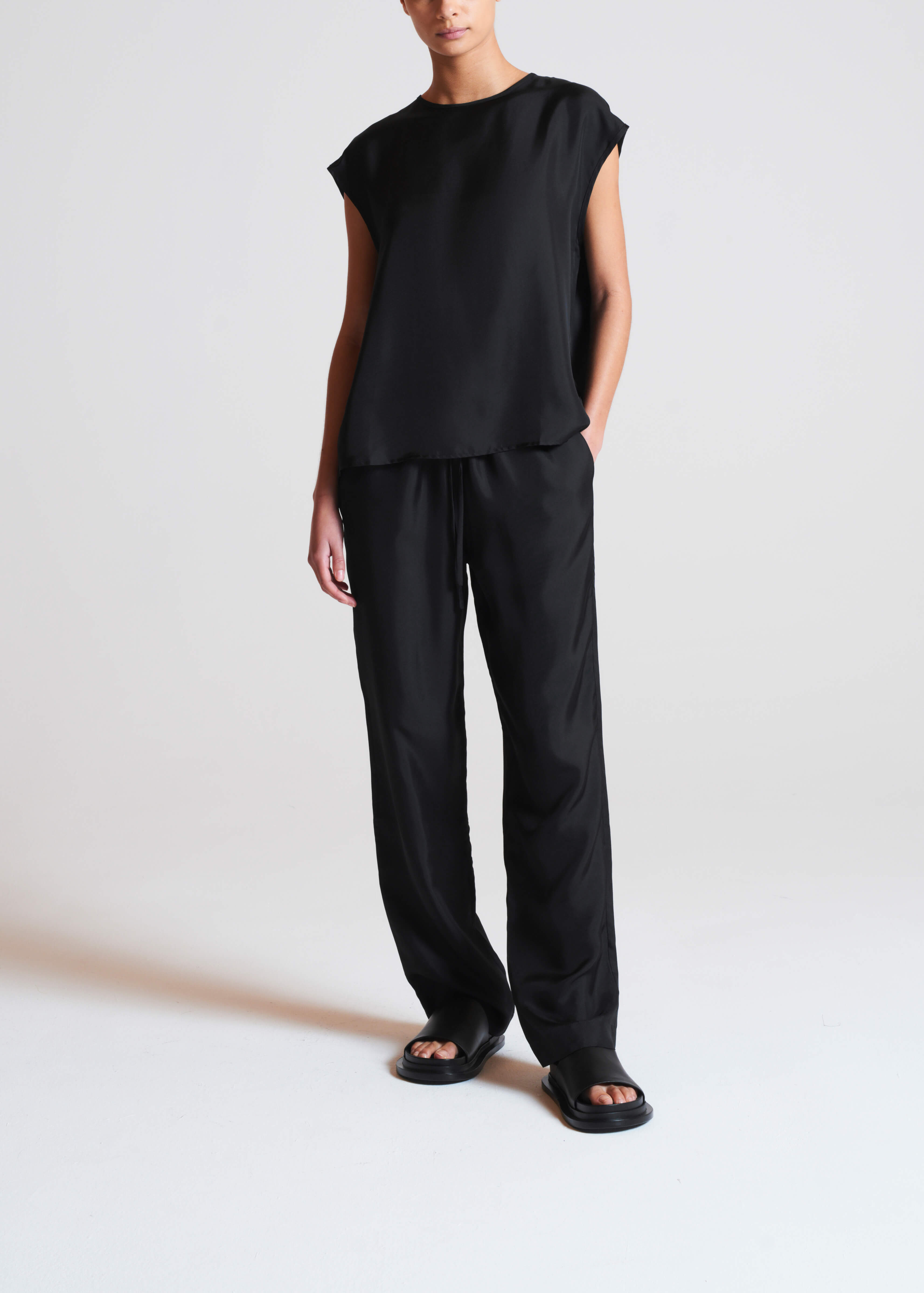 Aurelia Trouser Black Silk Twill