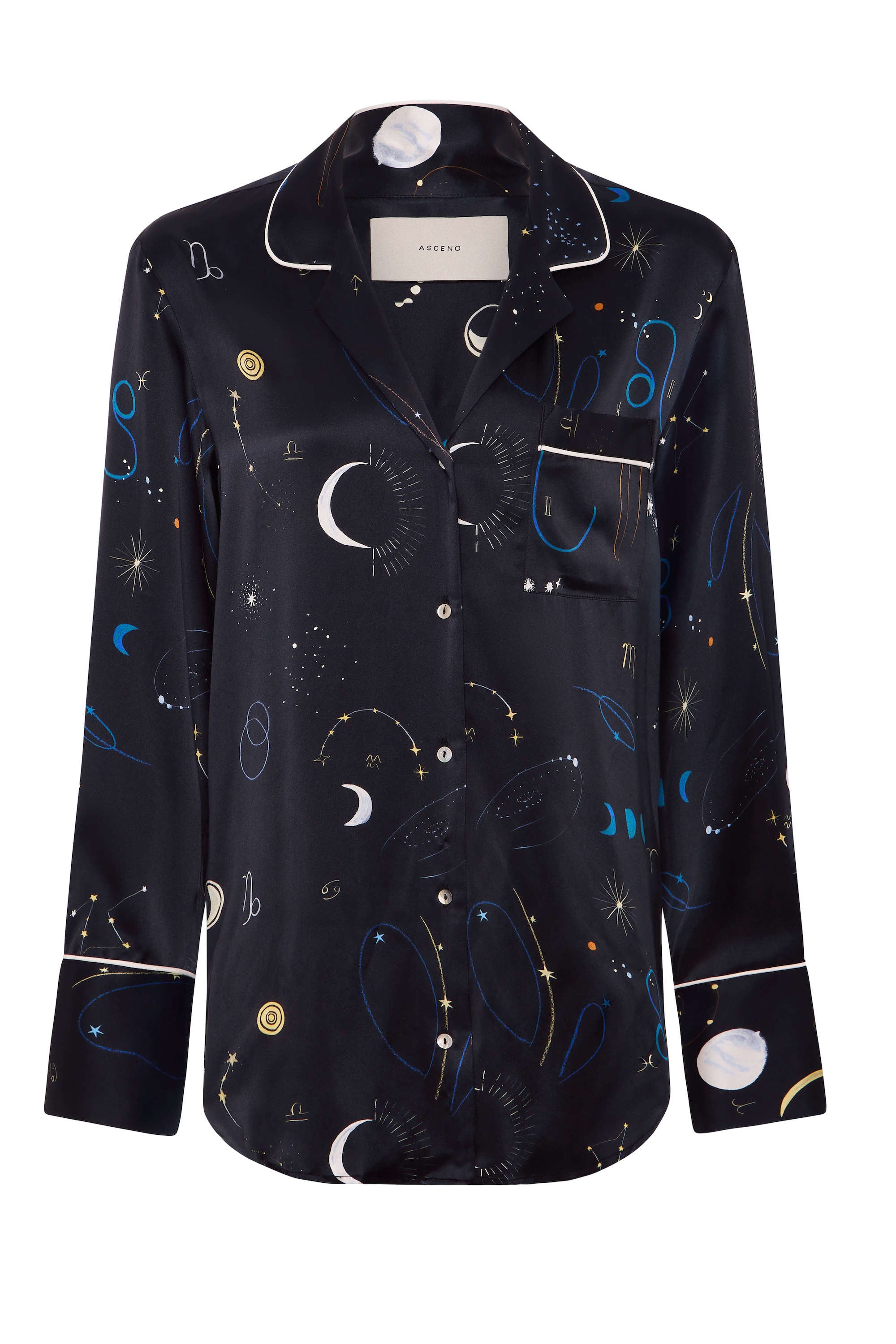 Paris Shirt Celestial Noir Silk Charmeuse