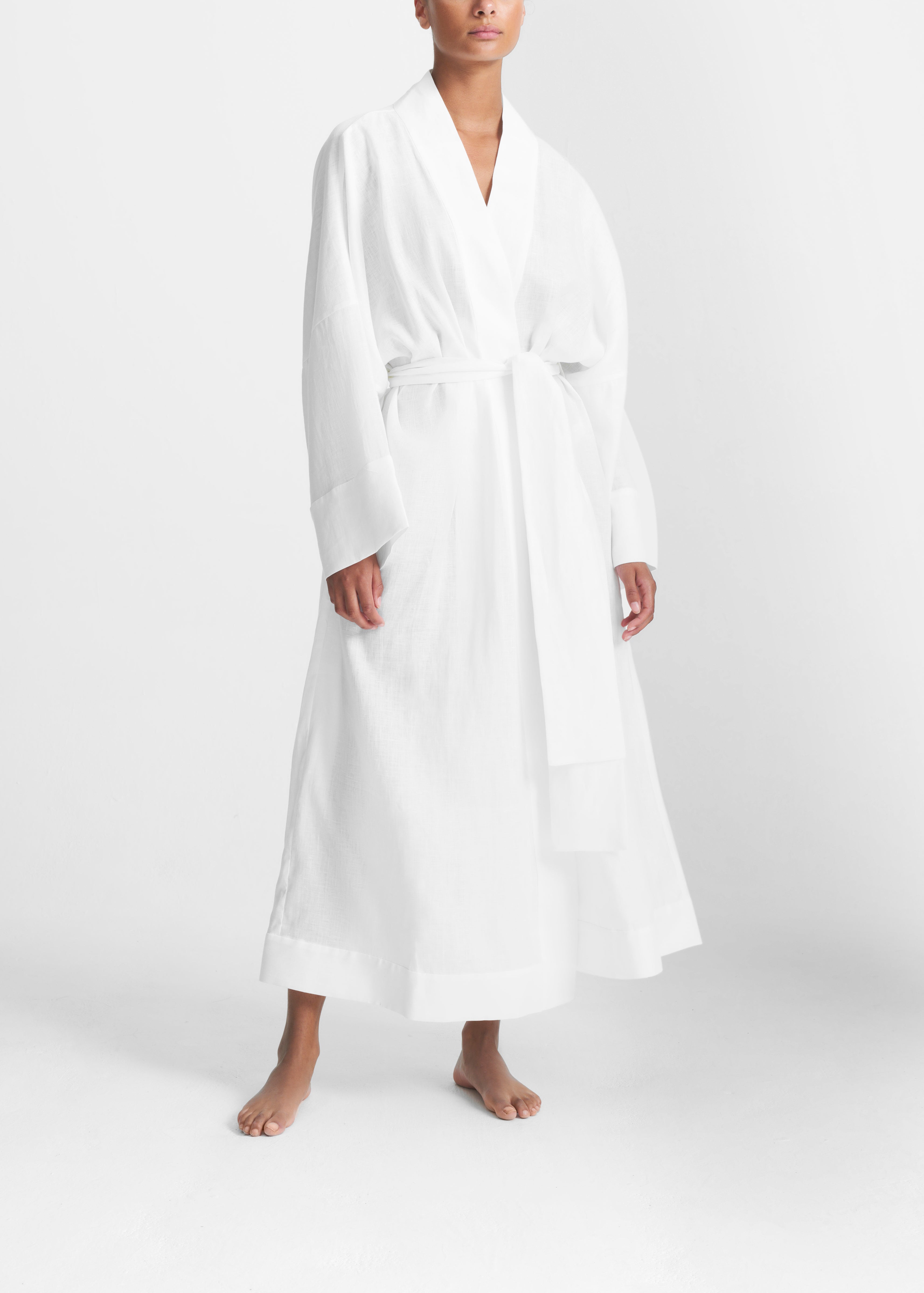 Athens Robe White Organic Linen