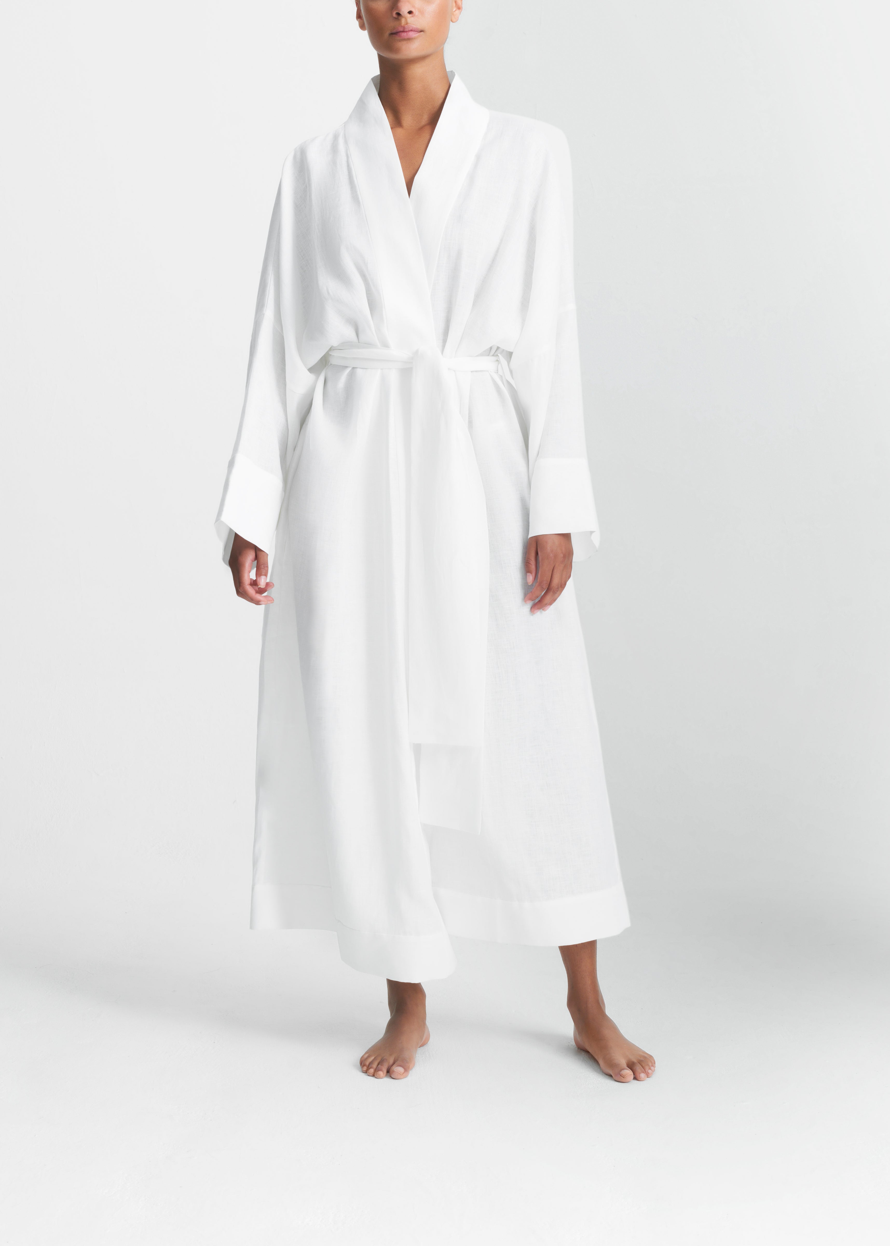 Athens Robe White Organic Linen