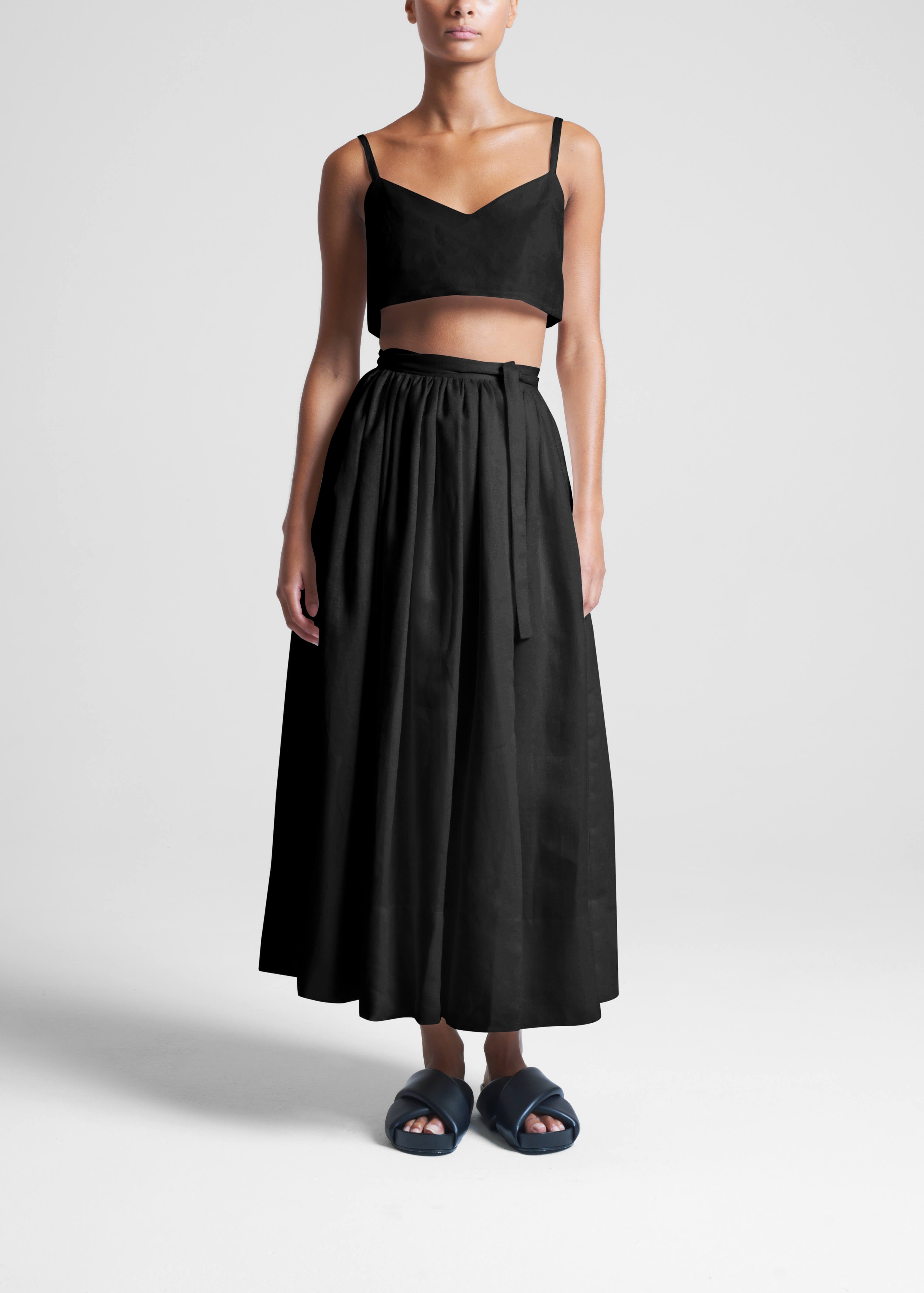 Coco Black Cotton Skirt