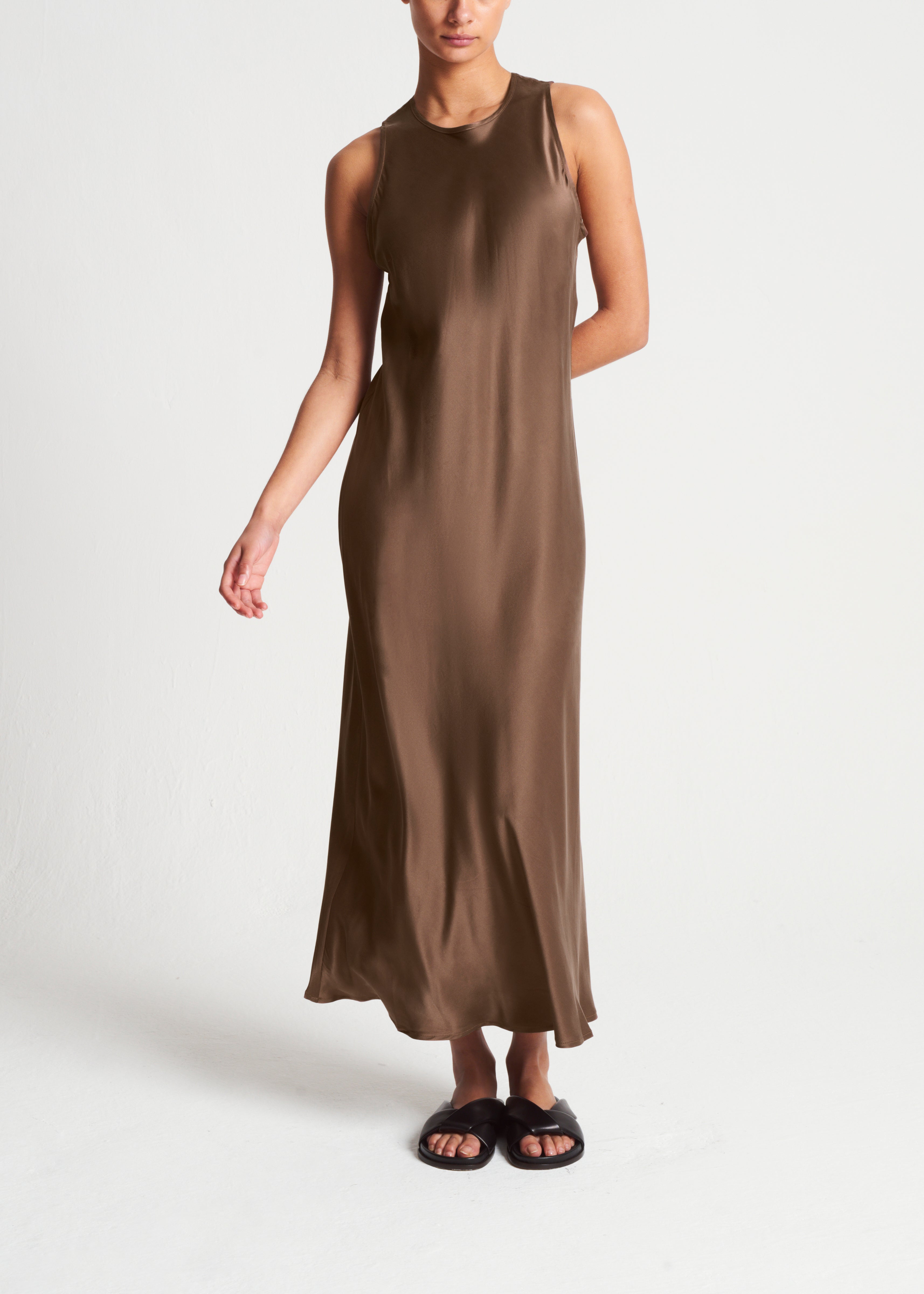 Silk charmeuse 2024 slip dress