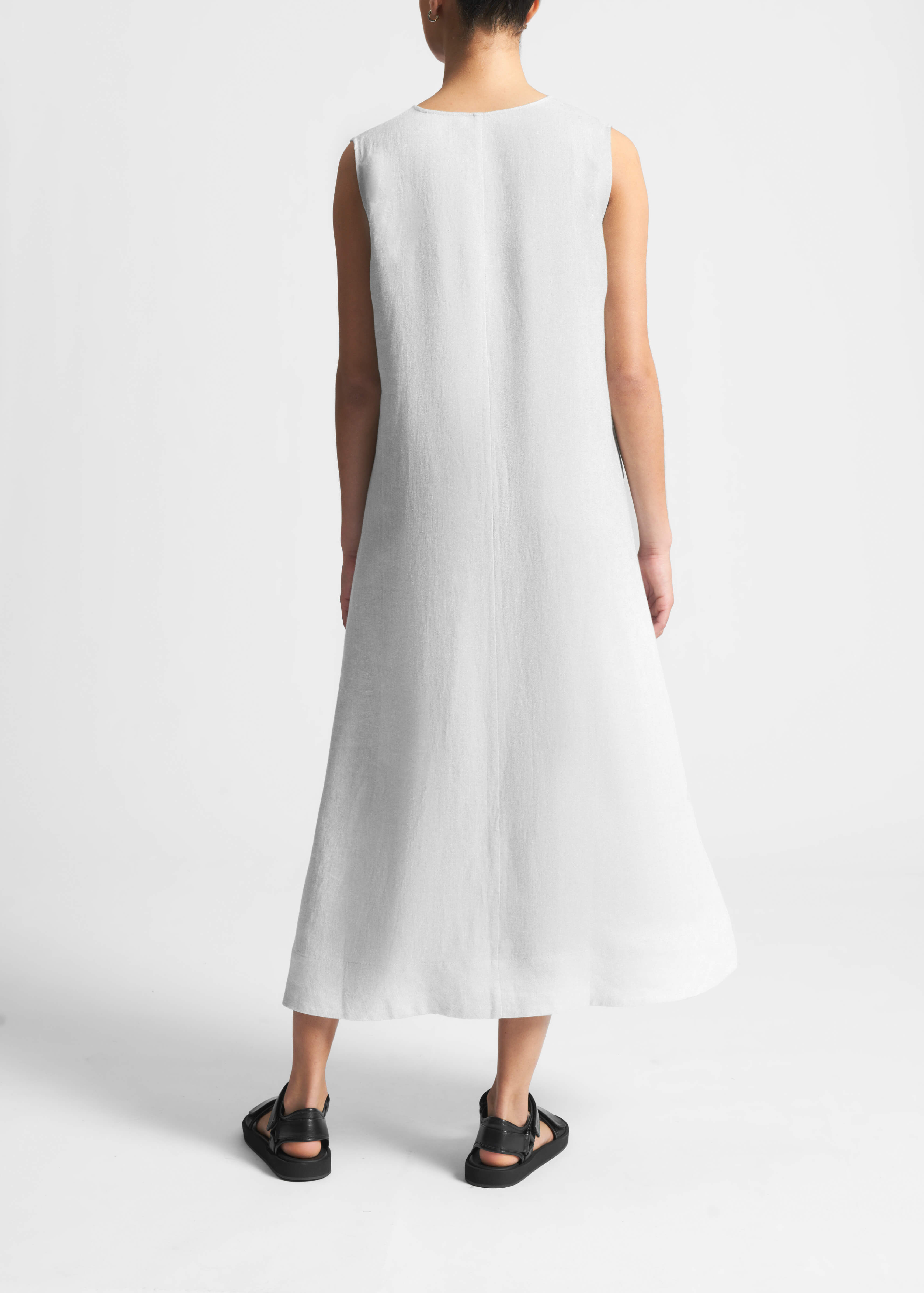 Nisha Dress White Organic Linen