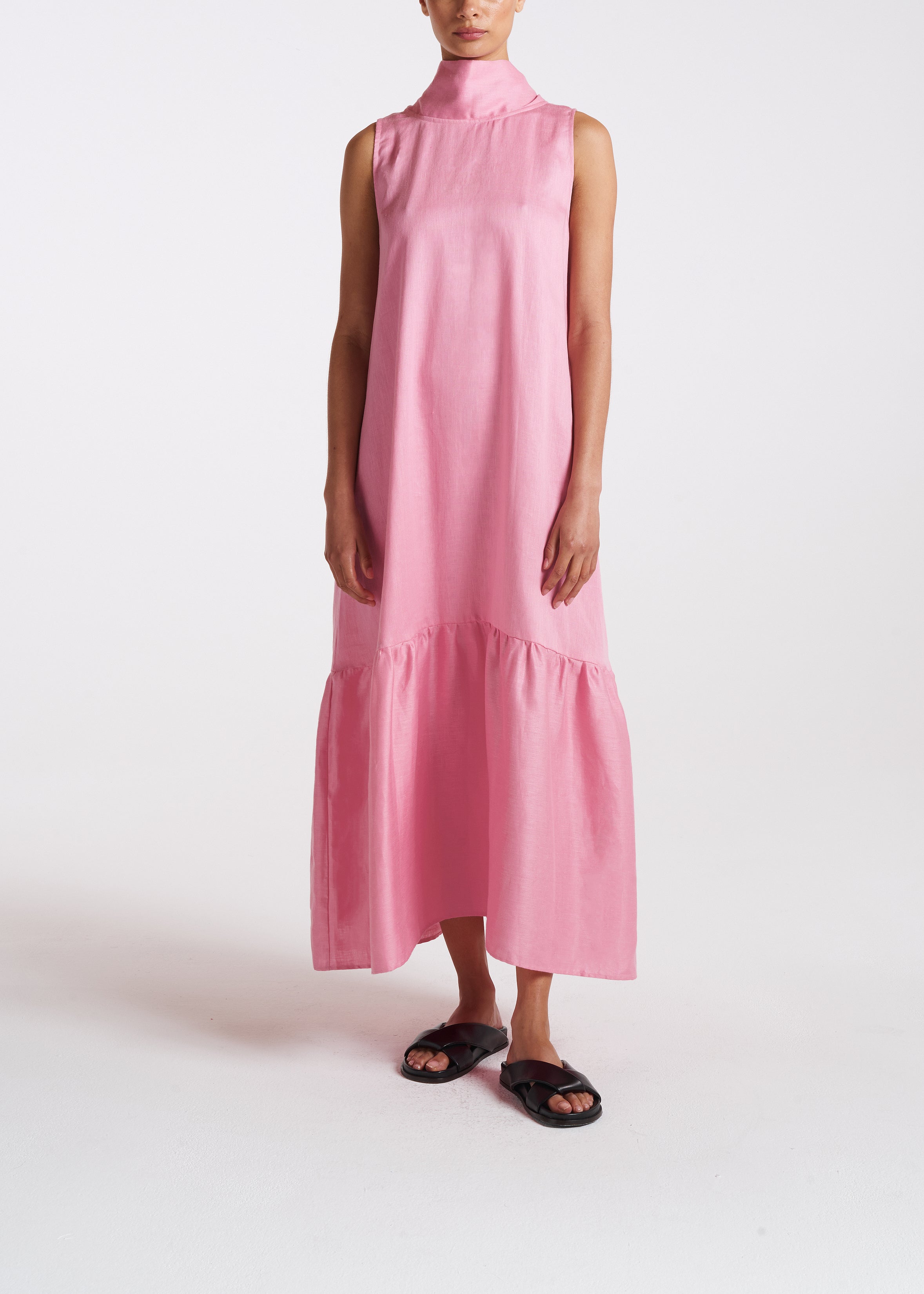 Oslo Dress Bubblegum Heavy Linen