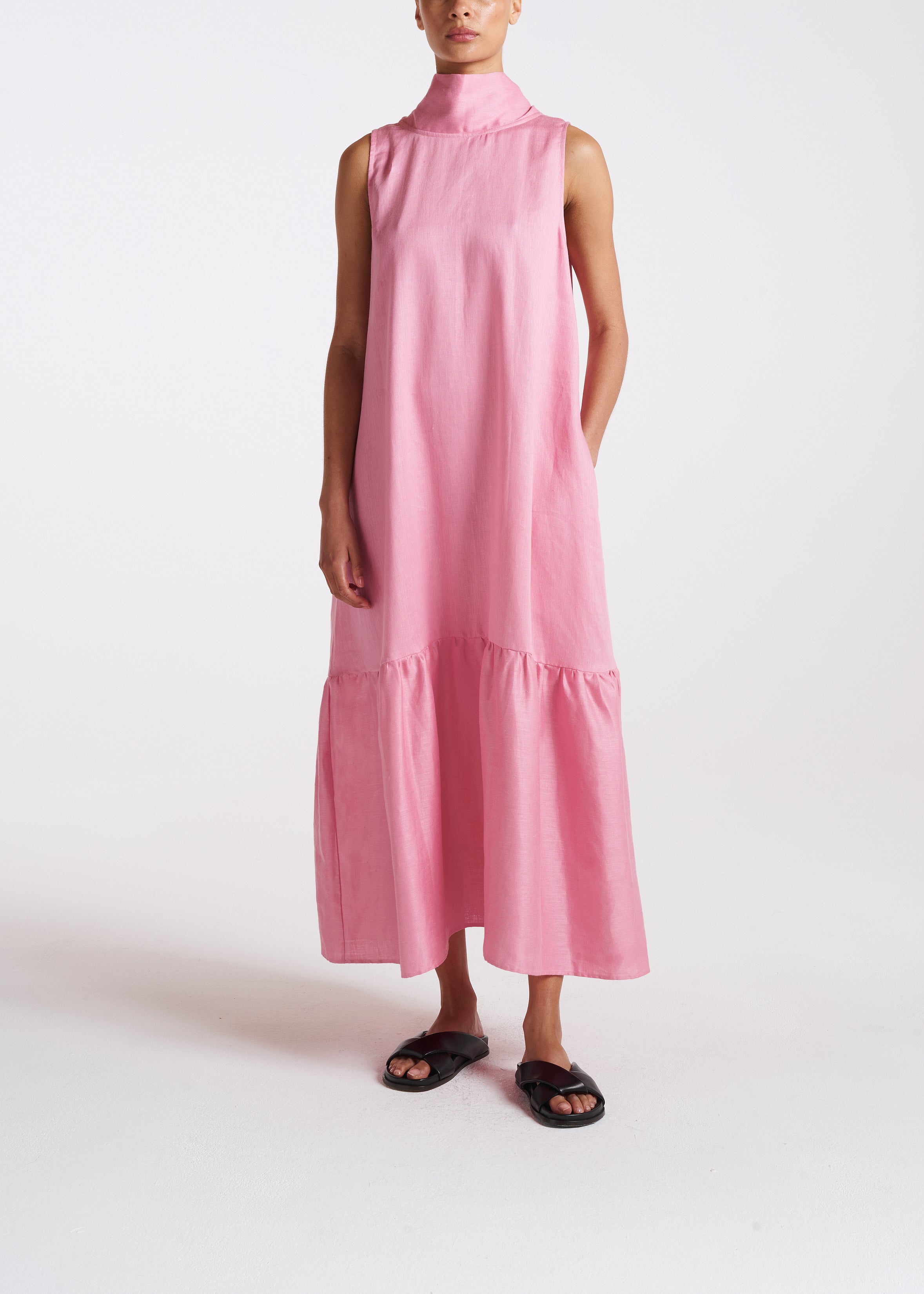 Oslo Dress Bubblegum Heavy Linen