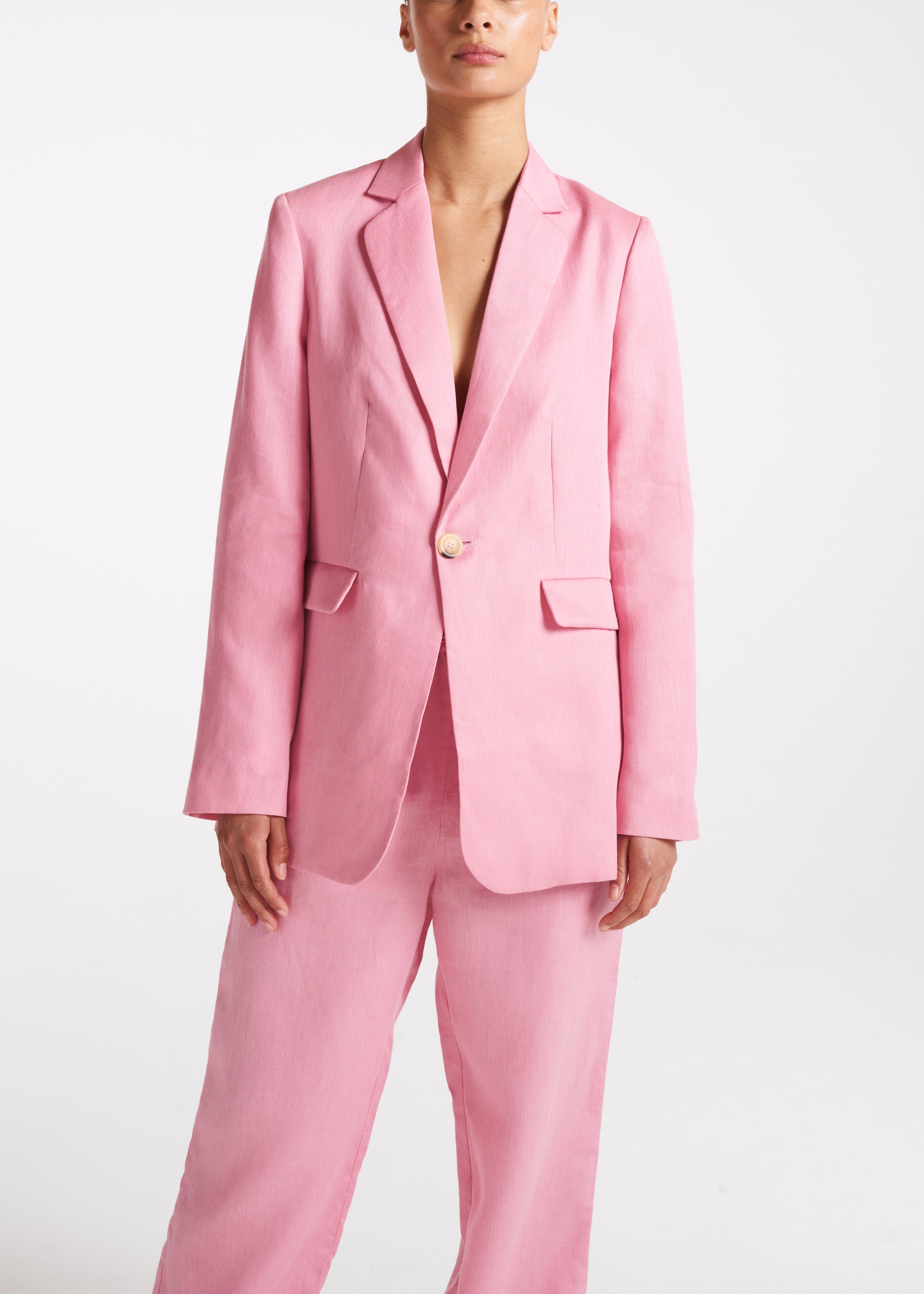 Azores Blazer Bubblegum Heavy Linen