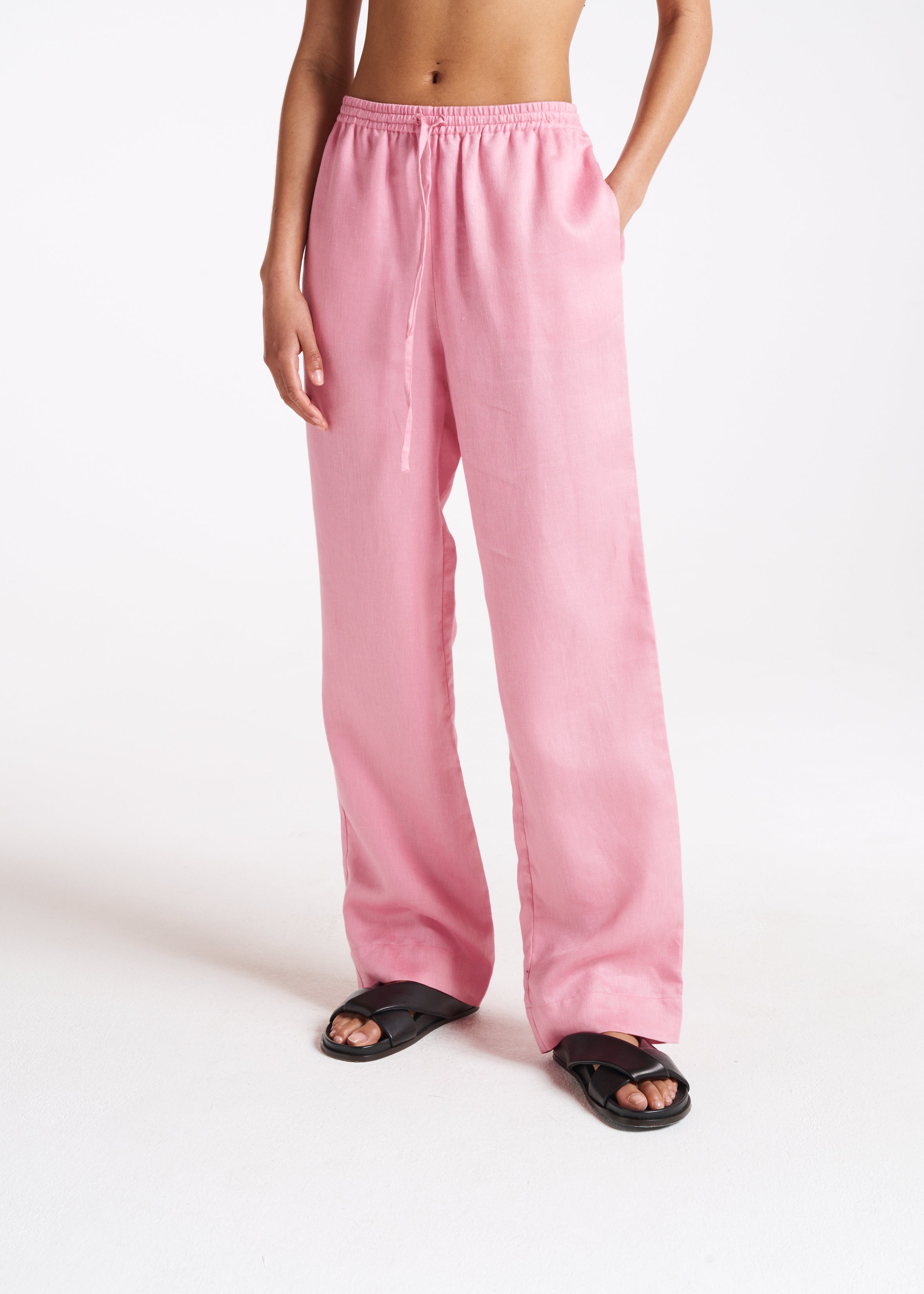 Aurelia Trouser Bubblegum Heavy Linen