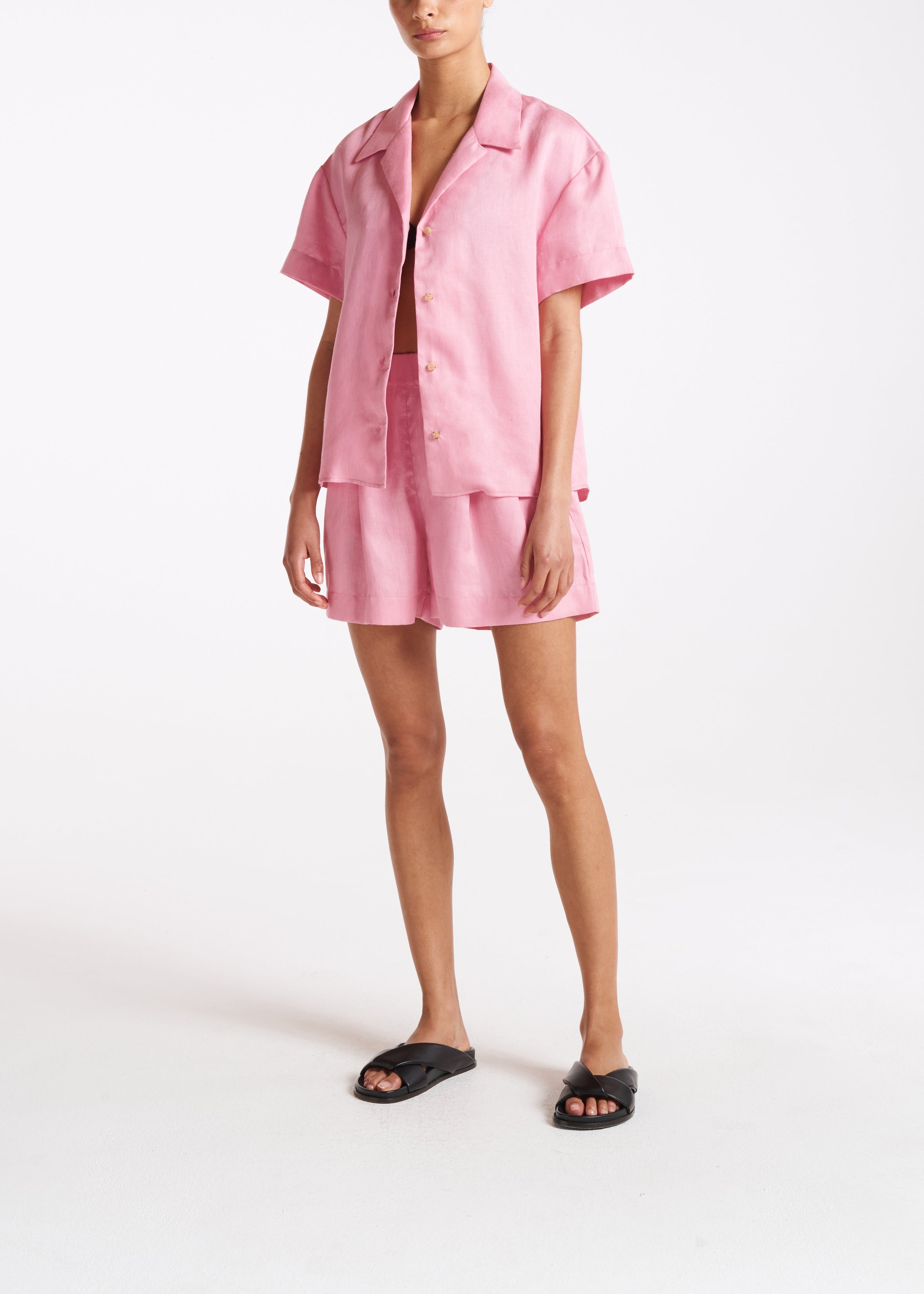 Prague Shirt Bubblegum Heavy Linen