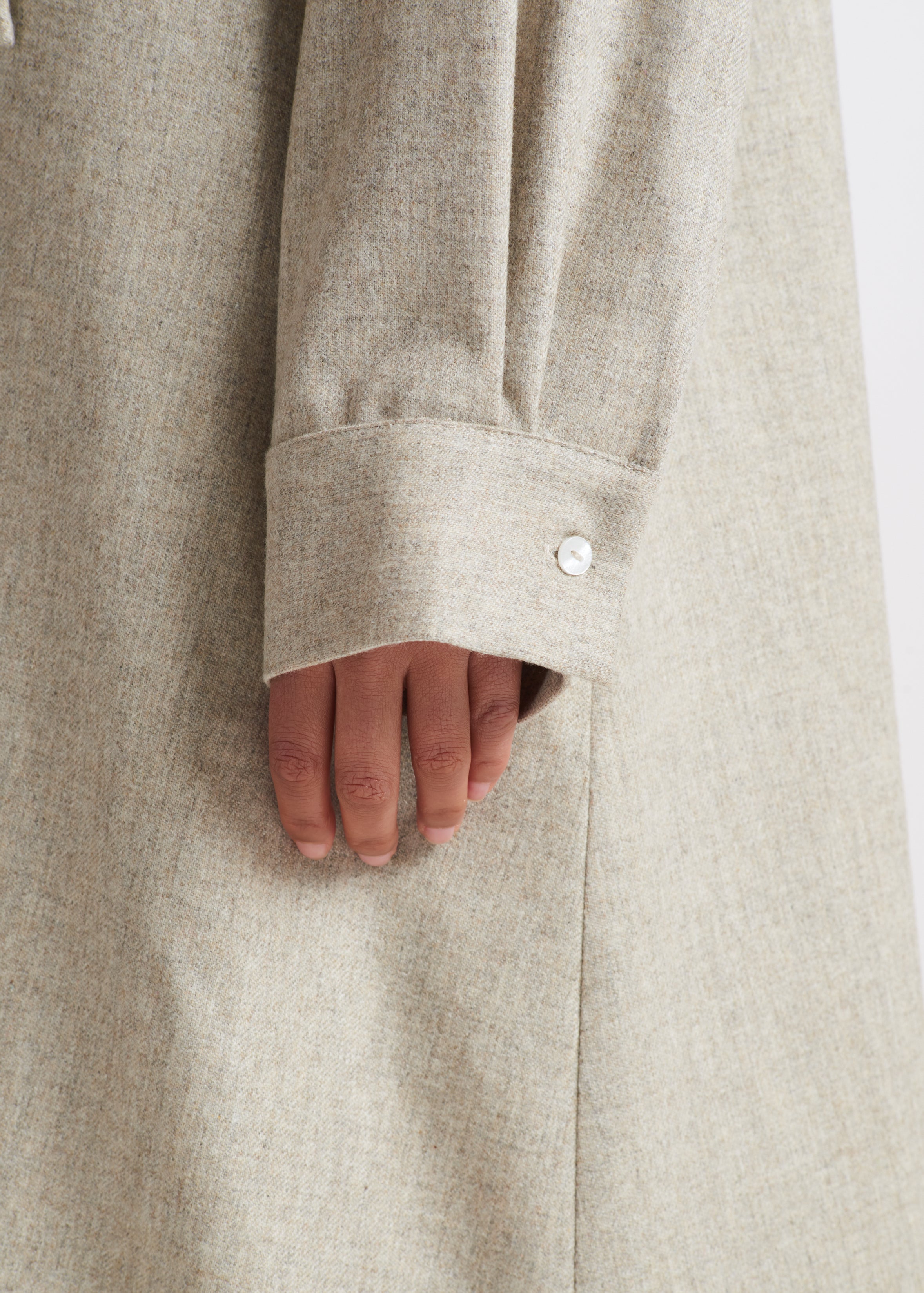 Lisbon Dress Oat Wool Cashmere Flannel