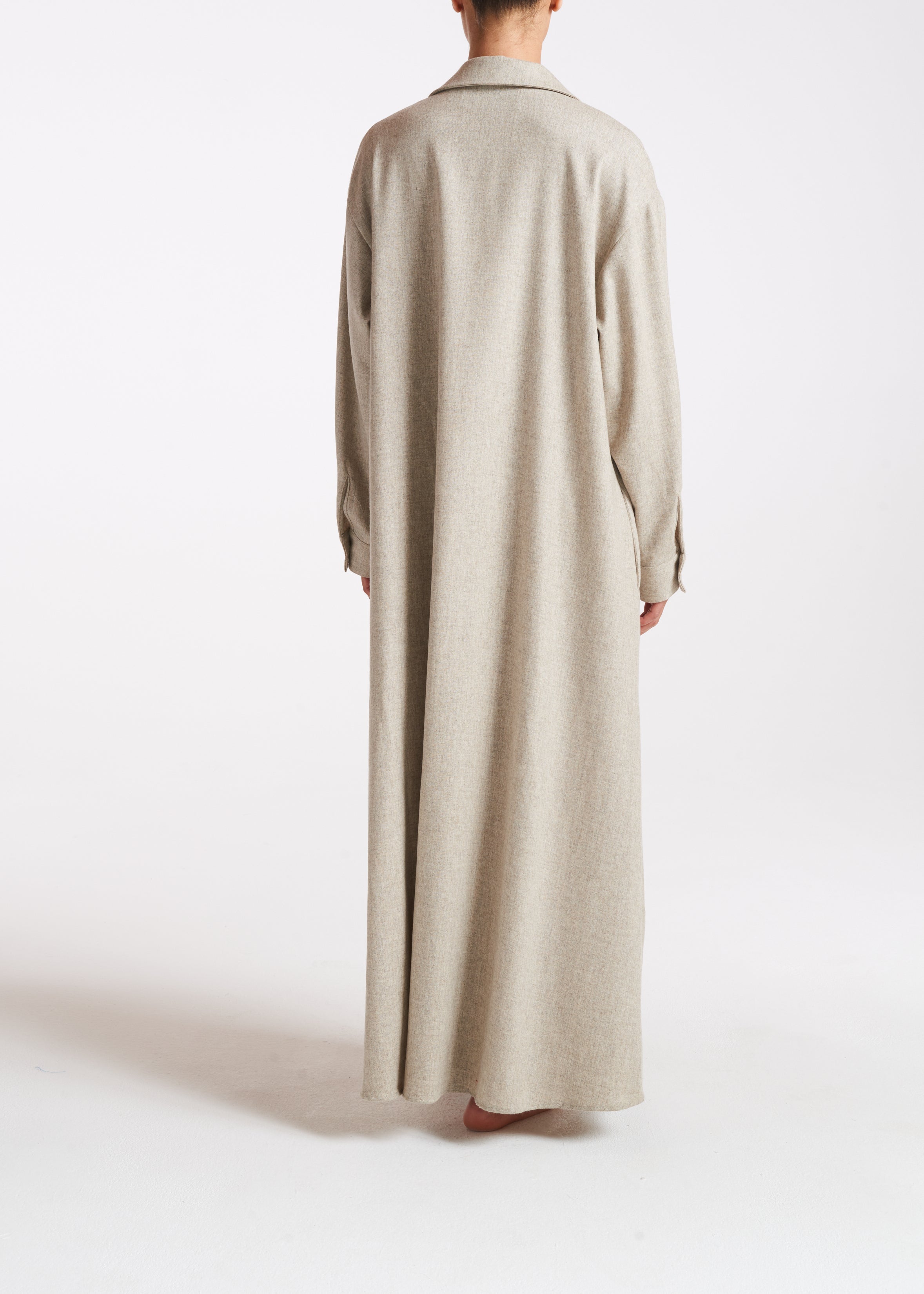 Lisbon Dress Oat Wool Cashmere Flannel